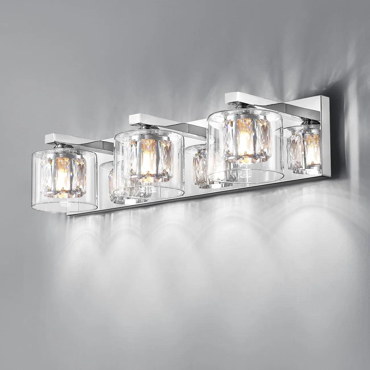 Kolt Modern 3-Light Bathroom Vanity Light Fixture - Brushed Nickel Finish for Bathroom, Powder Room & Dressing Area Lighting