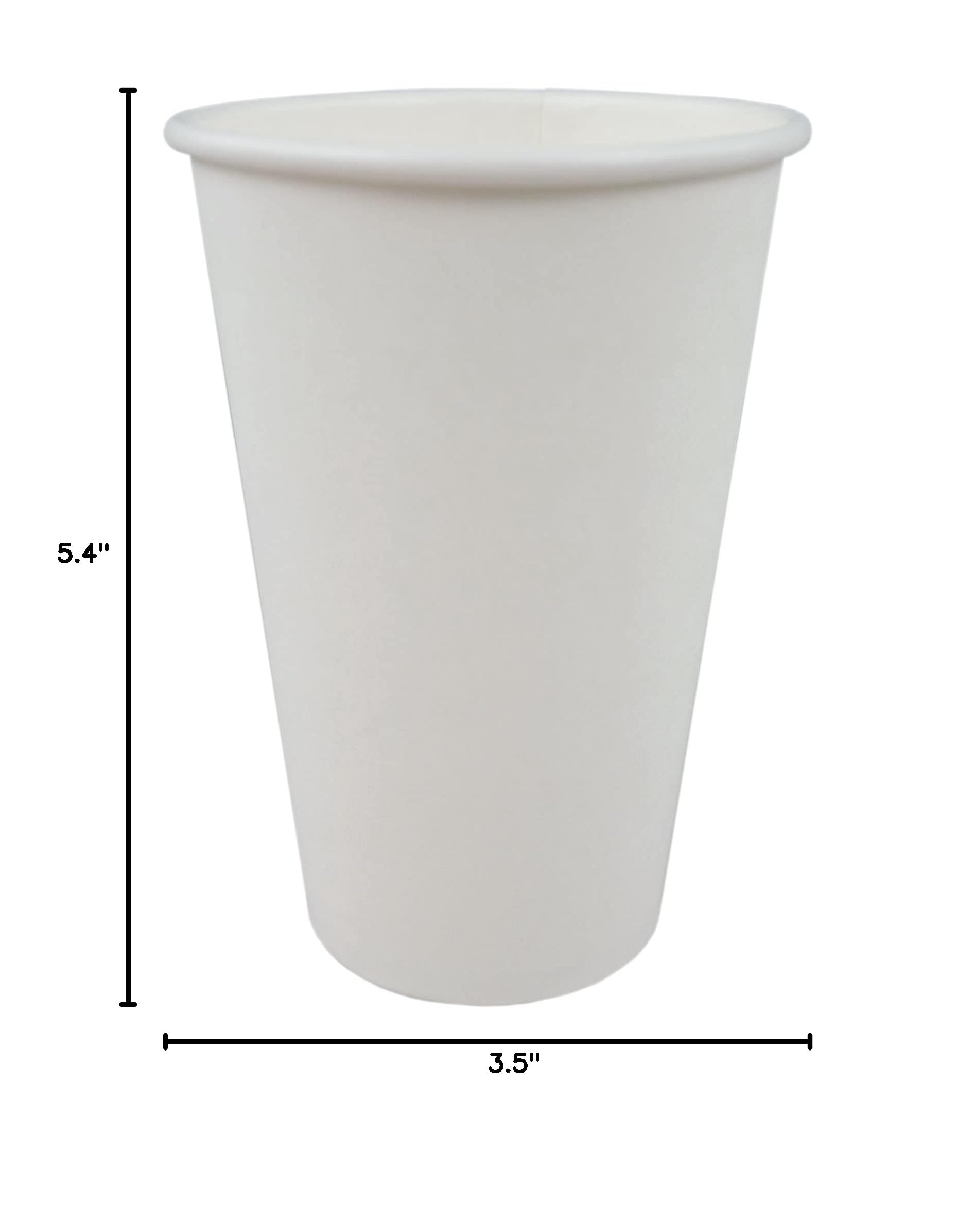 Abena Disposable Paper Coffee Cups 8oz 12oz 16oz - 1000 Pack Bulk Hot & Cold Drink Cups for Coffee Tea Party Office Restaurant Use