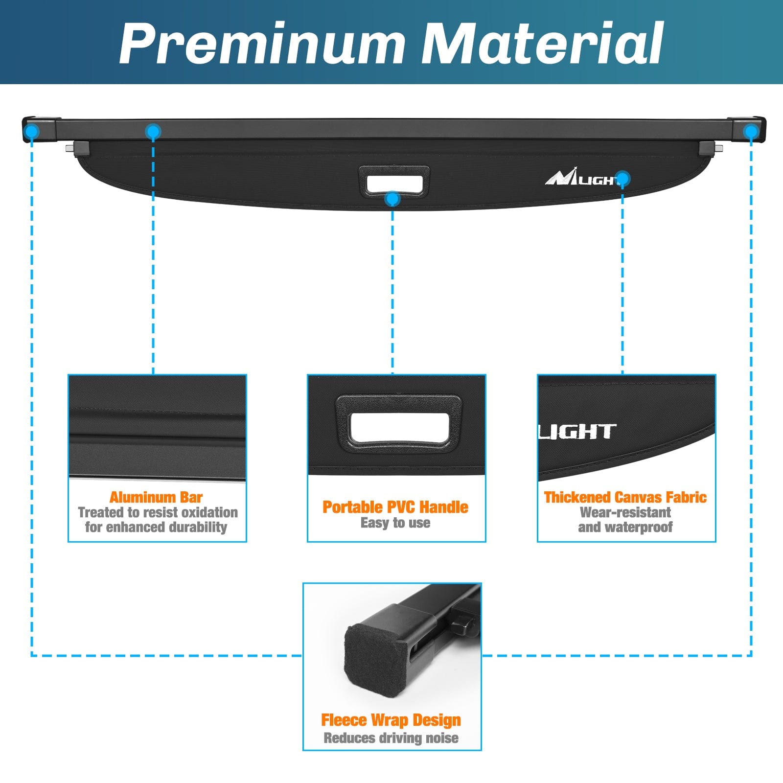 Subaru Crosstrek & Impreza Retractable Trunk Cargo Cover with Storage Net - Fits 2018-2024 Models | Perfect for Road Trips & Grocery Hauling