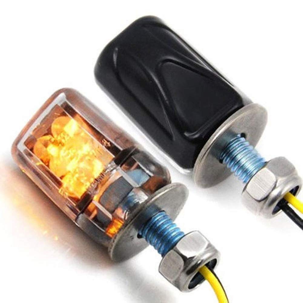 6 LED Amber Motorcycle Turn Signal Lights - Universal Blinker Indicators for Most Bikes - 2 Pack - Running & Brake Light - Perfect for Cruisers, Sport Bikes & Off-Road Motorcycles