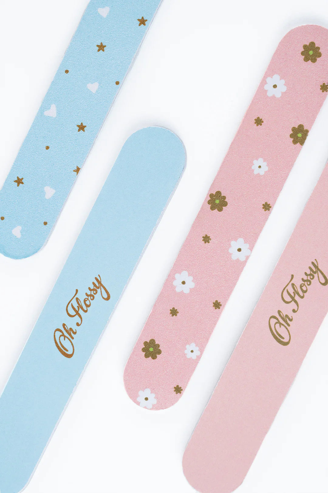 Oh Flossy Kids Nail Files - 2 Pack Gentle Emery Boards for Children's Soft Nails | Perfect for At-Home Manicures, Travel & Kids Spa Days