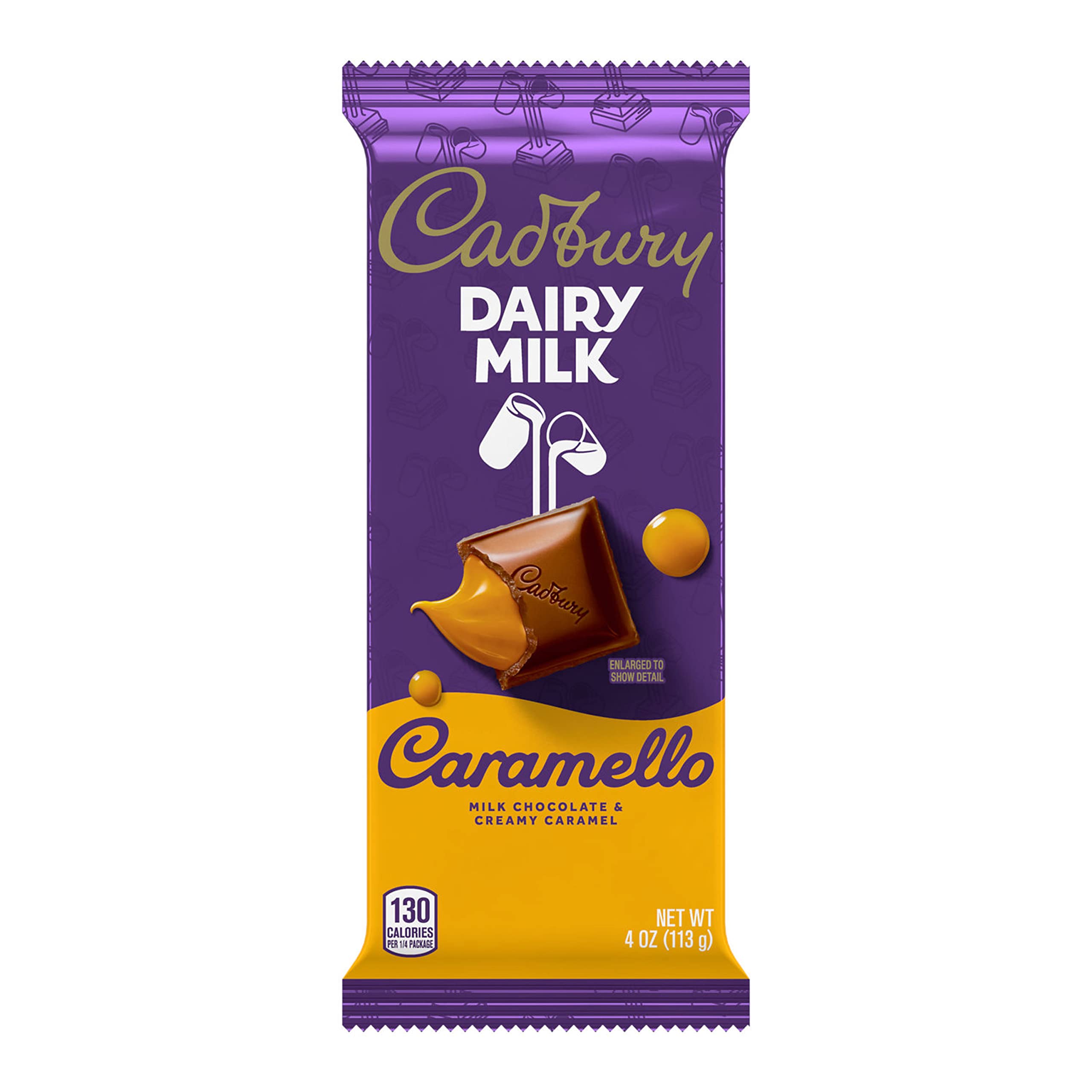 **CADBURY DAIRY MILK CARAMELLO Milk Chocolate Caramel Candy Bar 4 oz - Creamy Chocolate with Caramel Filling - Perfect for Snacking, Gifts & Desserts**