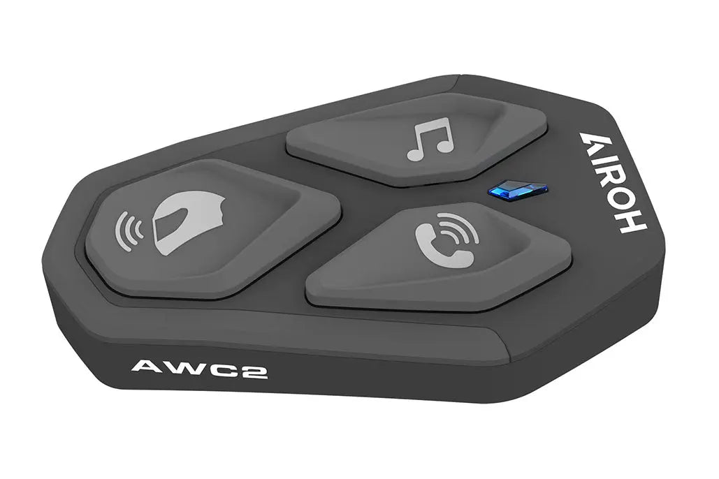 Airoh AWC2 Bluetooth Motorcycle Helmet Communication System - Black | Wireless Intercom for Riders, Hands-Free Calls & Music | Perfect for Motorcycle Tours, Group Rides & Commuting