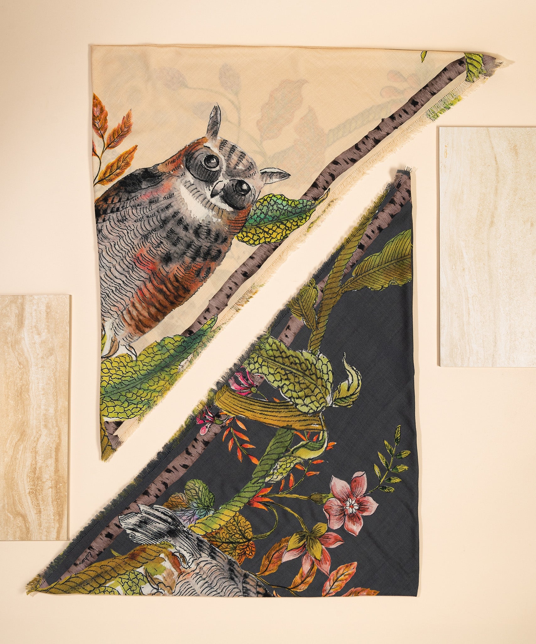 Hoot Hoot Square Scarf - Stylish Owl Print Fashion Scarf for Women - Perfect for Casual Outfits, Office Wear & Gift Giving
