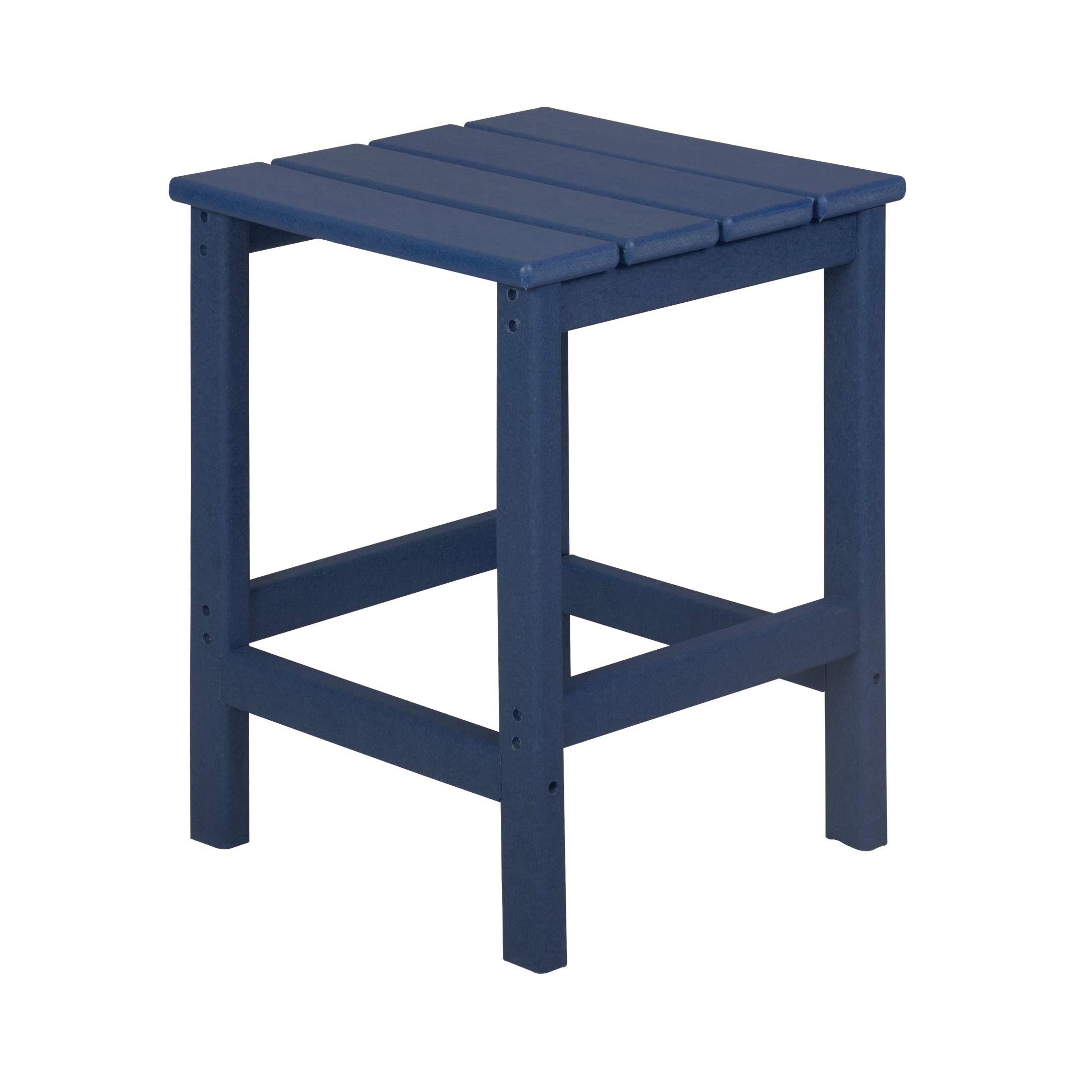 WO Home Furniture Adirondack Chairs & Table Set - 3-Piece Outdoor Folding Chairs with Side Table - Weather & UV Resistant for Lawn, Garden, Bonfire, Balcony, Patio, Deck (Navy Blue) - Perfect for Relaxing, Entertaining & Outdoor Gatherings