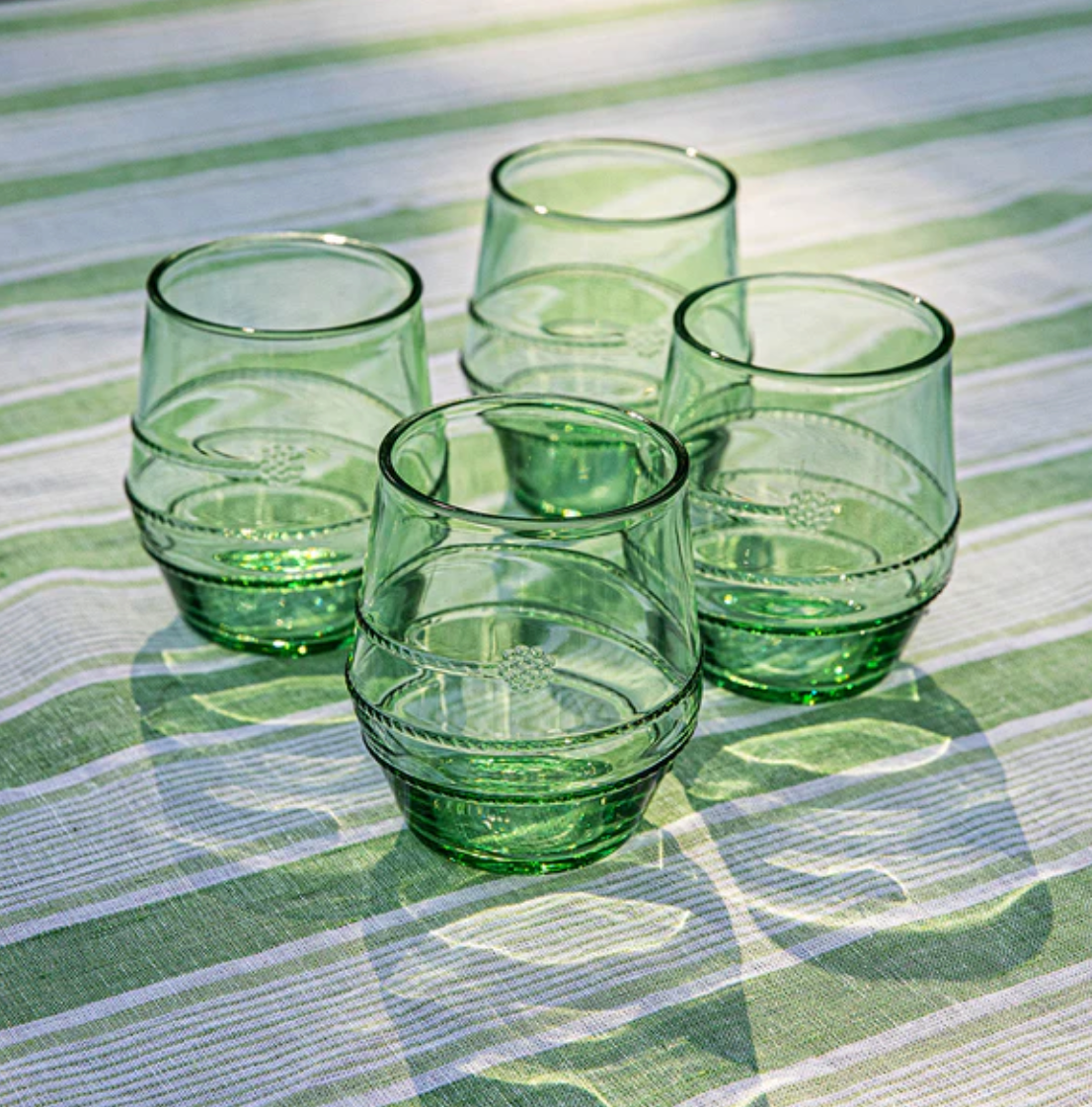 Juliska Amalia Acrylic Small Tumbler - 12oz Clear Plastic Cup with Seagrass Design | Perfect for Iced Coffee, Smoothies & Summer Drinks at Home, Office or Beach