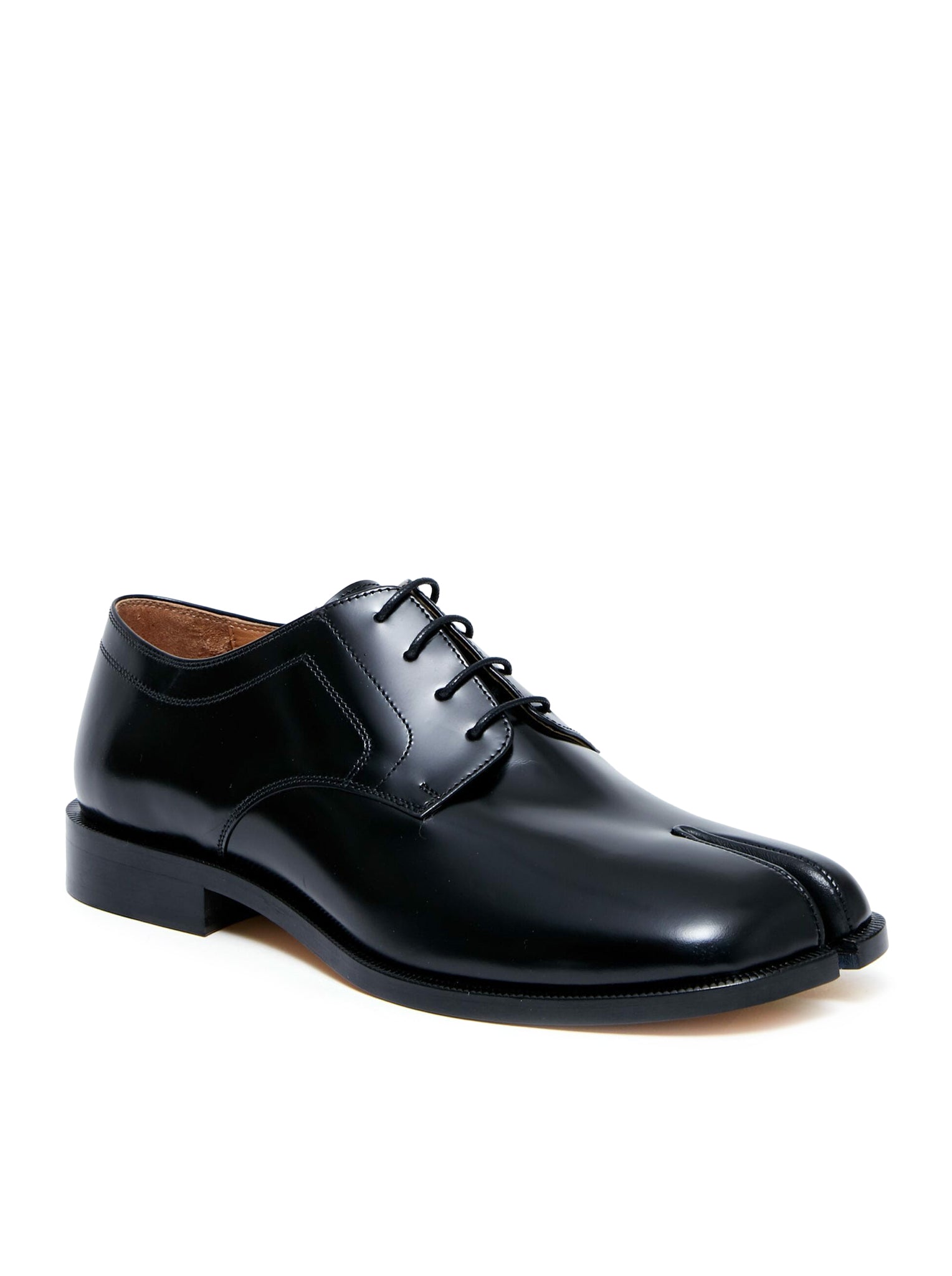 Maison Margiela Derby Tabi Shoes - Black Leather Lace-Up Boots for Men & Women | Fashionable Punk & Avant-Garde Style | Perfect for Streetwear, Night Out & Artistic Events