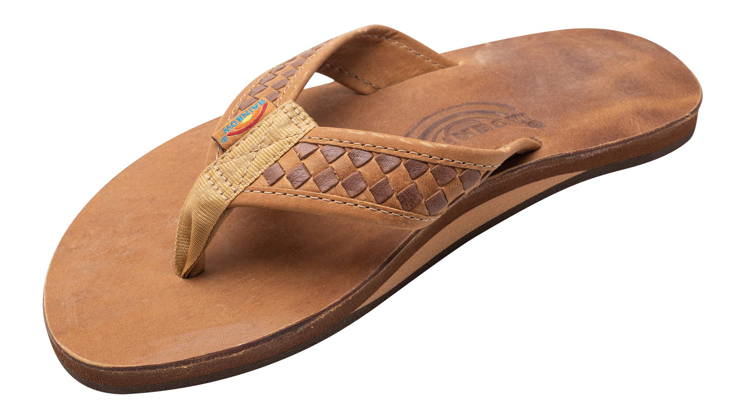 Men's Rainbow Sandals - The Bentley Luxury Leather Sandals with Single Layer Arch & Hand Woven Straps | Comfortable Casual & Beach Footwear for Summer