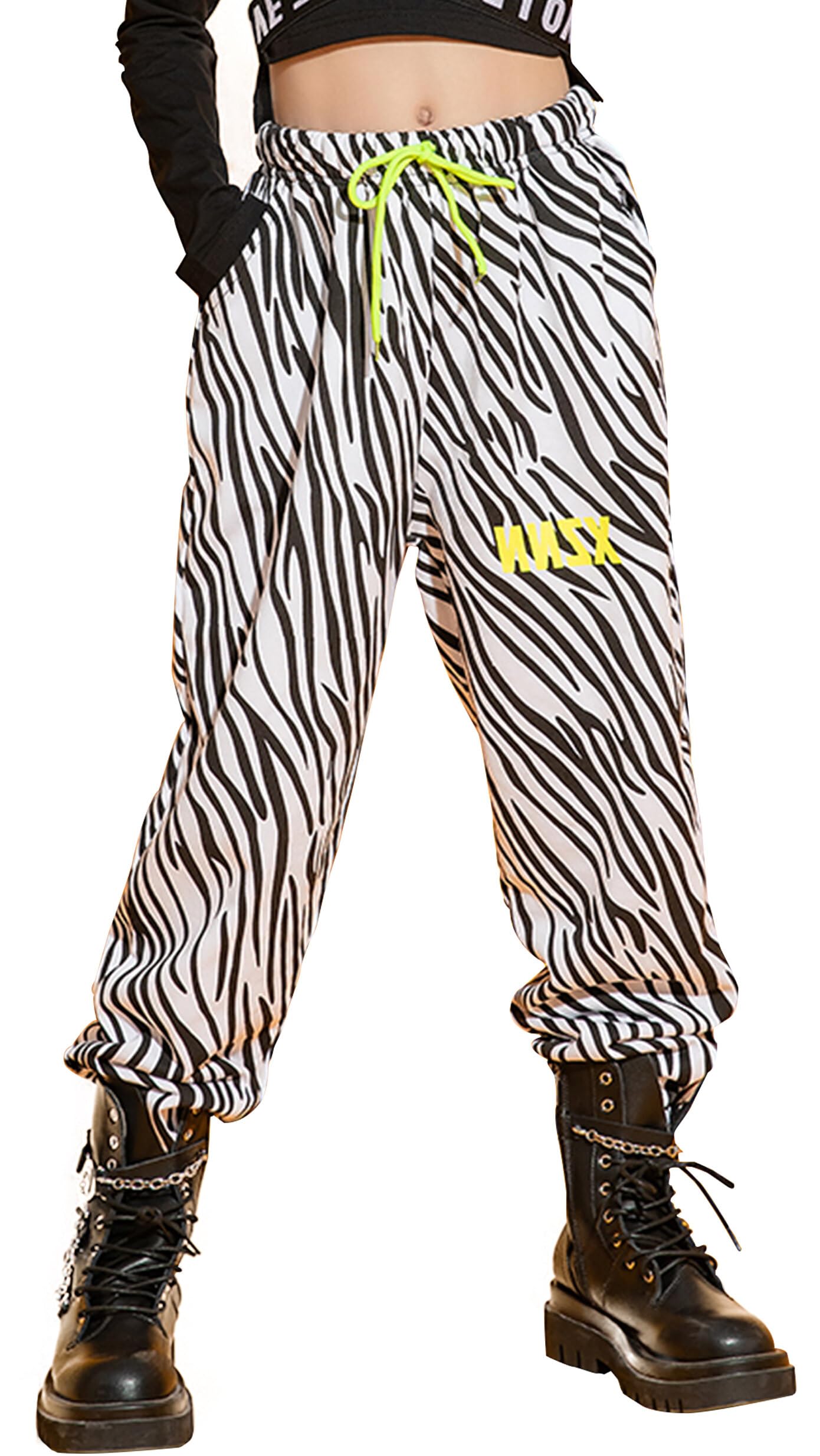 Happy Cherry Kids Girl Hip Hop Outfits - Casual Loose Dance Joggers for Girls 3-15 Years | Lightweight Spring Fall Trousers | Perfect for Dance Class, Streetwear & Everyday Play