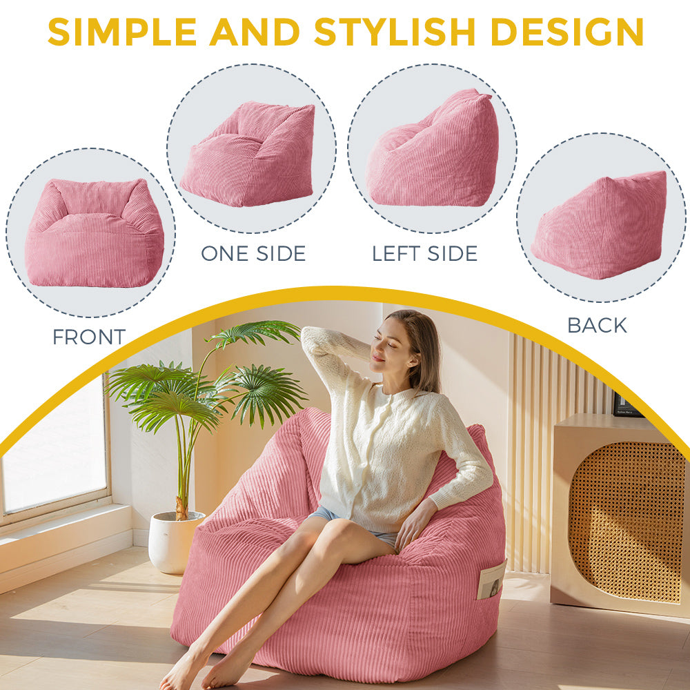 MAXYOYO Bean Bag Chair with Handle - Portable Floor Sofa for Teens, Gaming, Reading & Relaxing - Perfect for Living Room, Bedroom & Dorm Decor