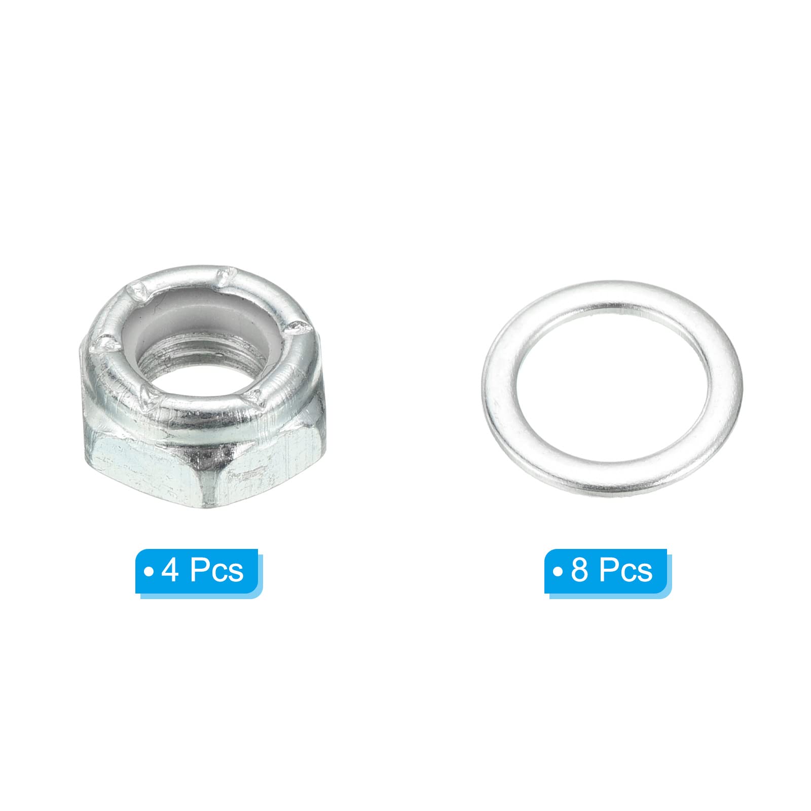 PATIKIL Skateboard Lock Nuts Set - Durable Truck Axle Washers & Spacer Hardware Repair Kit for Longboard, Cruiser & Skateboards | Perfect for Maintenance & DIY Skateboard Repairs