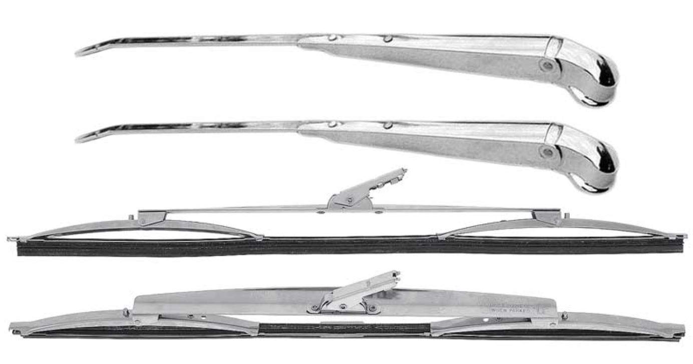 OER Stainless Steel Wiper Arm and Blade Set - Compatible with 1970-1979 Chevy Nova, Pontiac Ventura, Oldsmobile Omega & Buick Skylark - Perfect for Rainy Weather & Car Restoration Projects