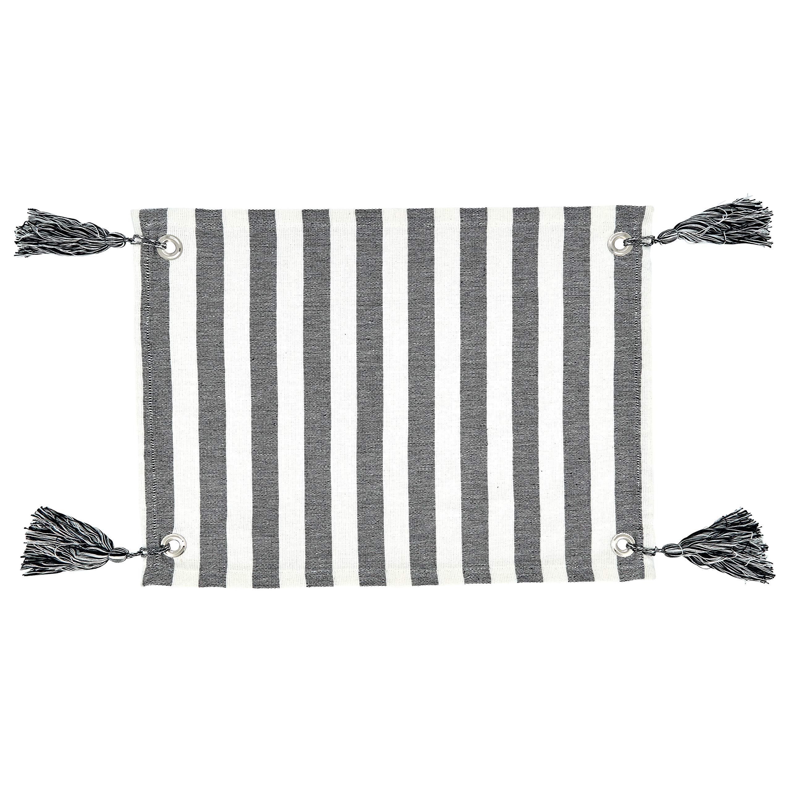 Striped Tassel Table Placemats Set of 4 - Cotton Woven Table Decor for Dining Room, Kitchen, and Party Settings - Perfect for Thanksgiving, Christmas, and Everyday Use