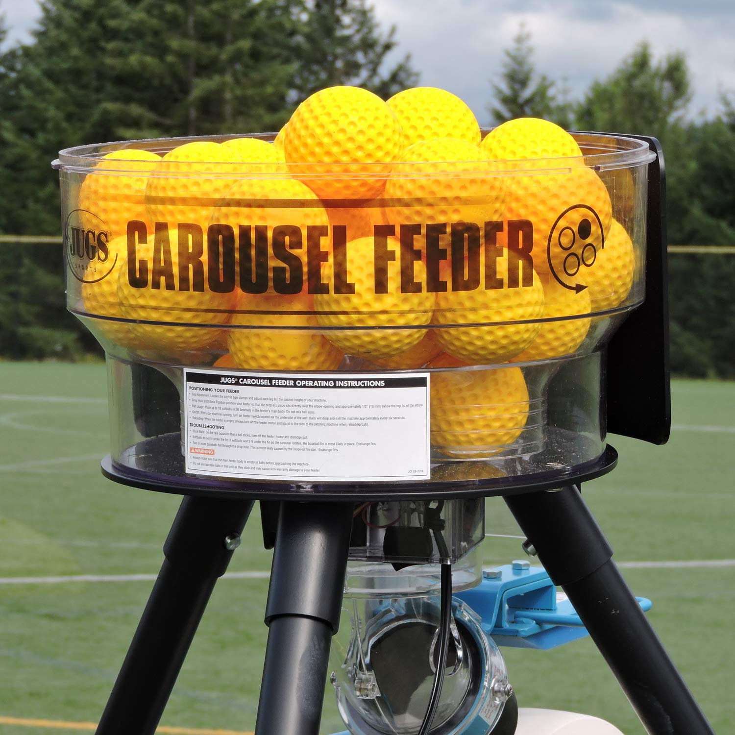 Jugs Carousel Feeder – Automatic Baseball & Softball Pitching Machine (Holds 36 Baseballs or 18 Softballs) – Perfect for Solo Batting Practice, Team Drills & Backyard Training – Releases Ball Every 6 Seconds