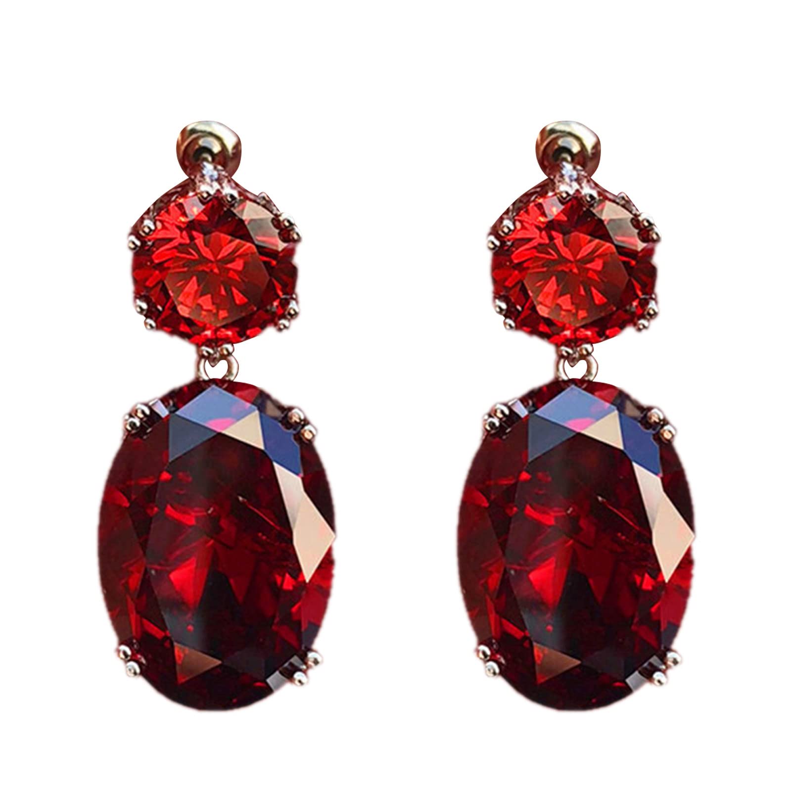 1 Pair Elegant Egg-Shaped Cubic Zirconia Dangle Earrings for Women - Hypoallergenic Gold Plated Long-Lasting Jewelry - Perfect for Banquets, Parties & Special Occasions