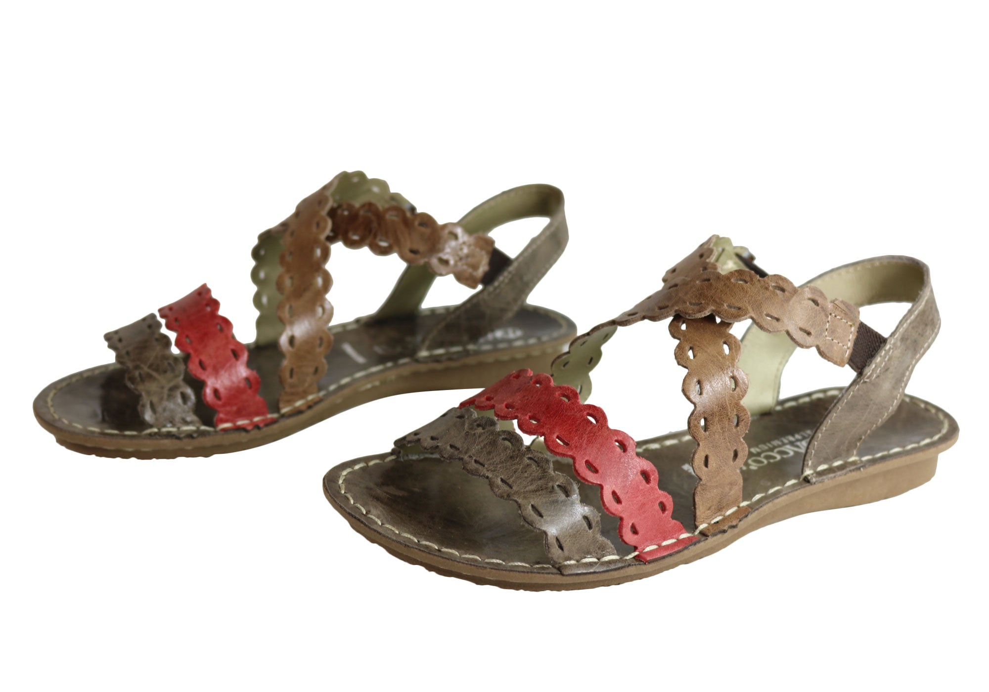 Andacco Cairns Women's Comfortable Flat Leather Sandals - Handmade in Brazil - Perfect for Beach, Vacation & Summer Walking