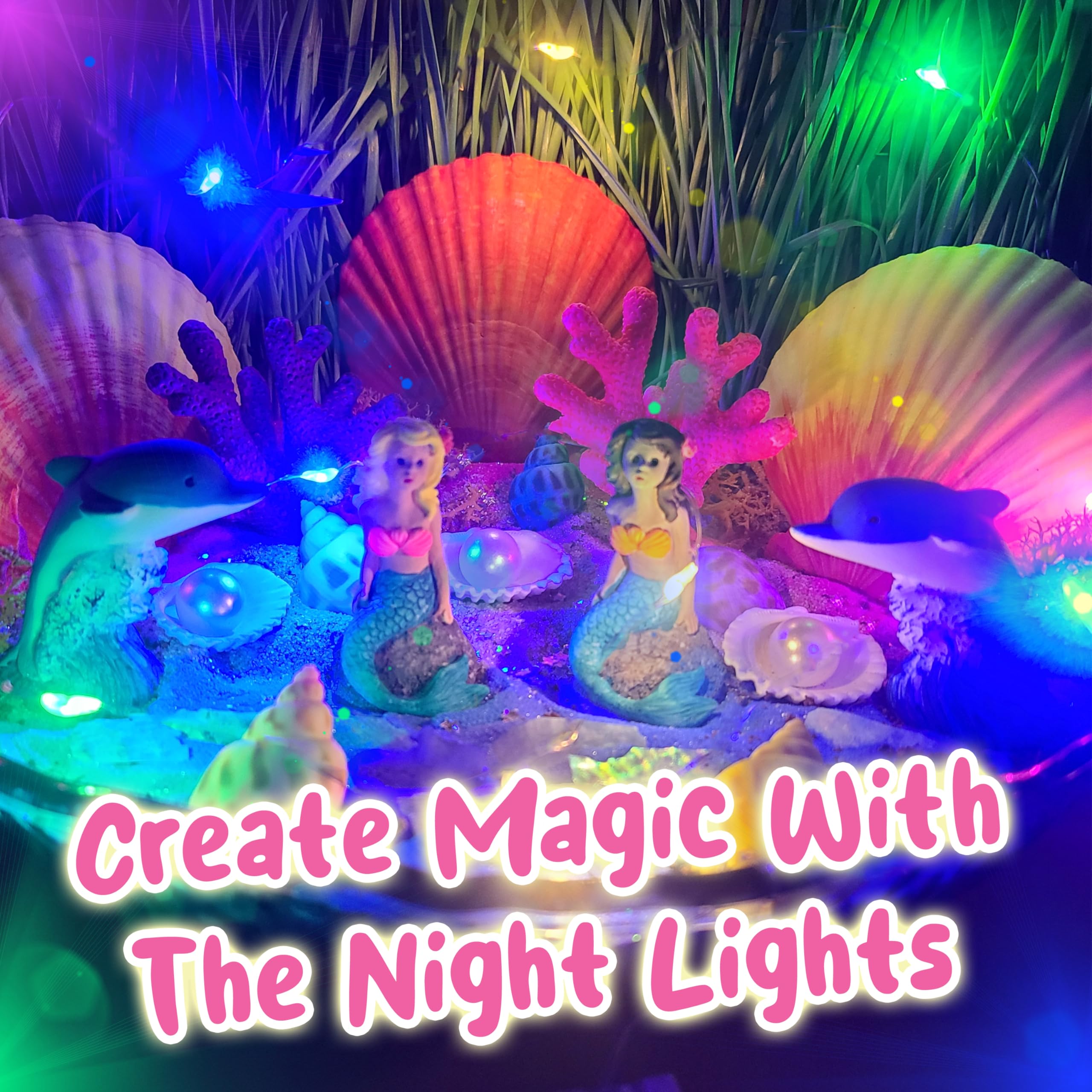 BLOONSY Mermaid Fairy Garden Kit for Kids - Light Up Terrarium with LED, STEM Science & Arts Crafts Activity for Girls Ages 8-12 | Perfect Birthday Gift, Room Decor & Creative Play