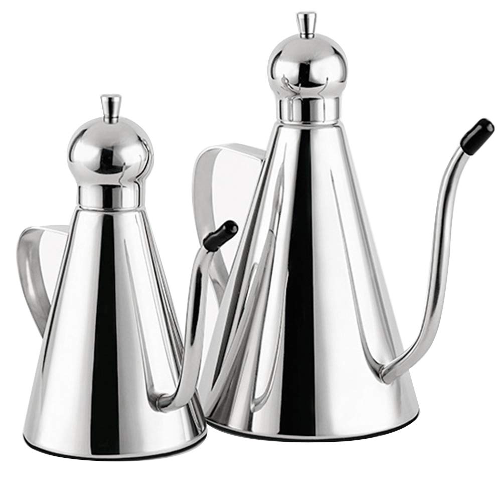 Premium Stainless Steel Olive Oil Dispenser Bottle - 350ml Leakproof Kitchen Oil Drizzler for Cooking & Salad Dressing - Perfect for Home, Restaurant & Gourmet Use
