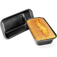 Premium Non-Stick Carbon Steel Rectangle Cake Pan - Teflon Coated Baking Tray for Bread, Loaf & Cake - Microwave & OTG Safe - Ideal for Home Baking, Birthday Parties & Professional Bakeries (Large, Black)