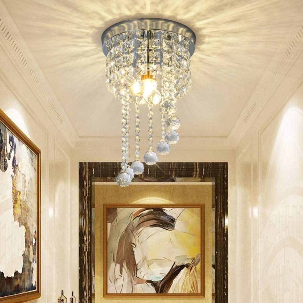 Modern Luxury S-Shaped Crystal LED Chandelier - Silver Ceiling Light for Porch, Aisle, Balcony, Living Room, Bedroom & Dining Room | Elegant Lighting for Home Decor & Special Occasions