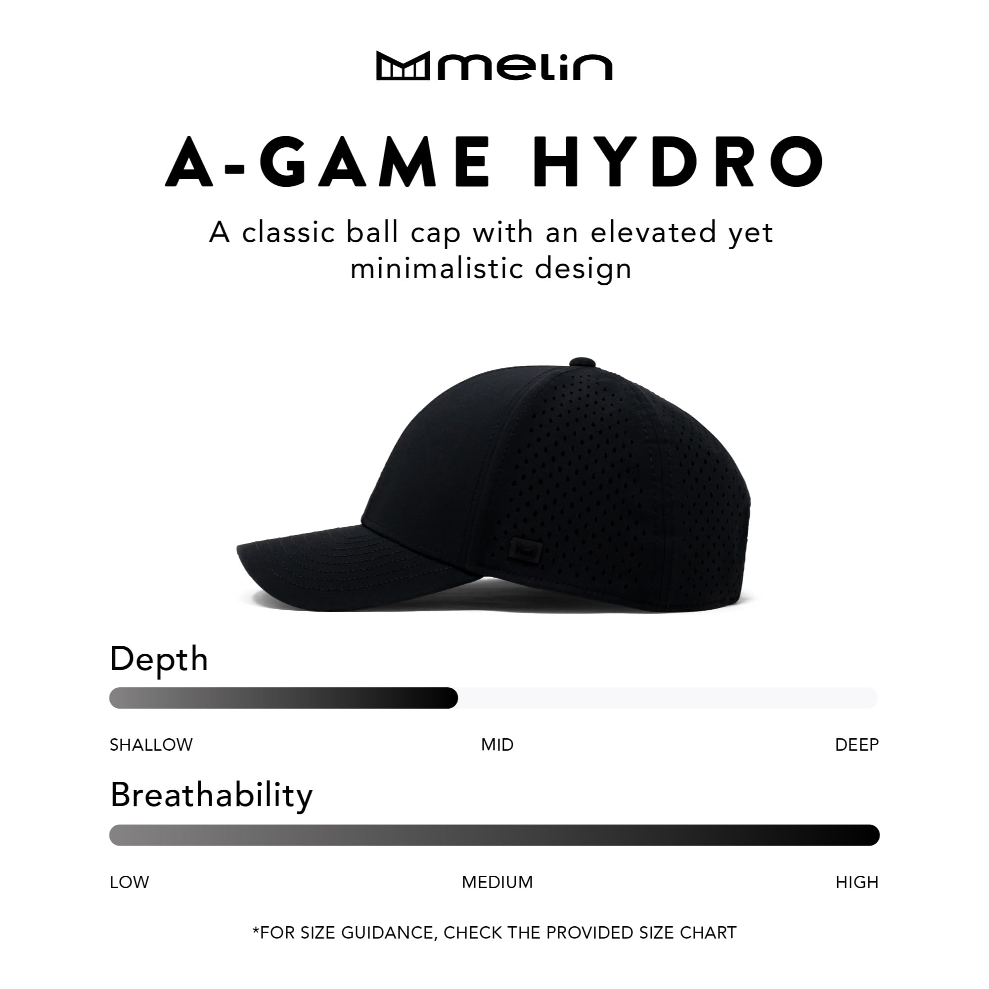 Melin A-Game Hydro Performance Snapback Hat - Water-Resistant Baseball Cap for Men & Women - Golf, Running, Workout & Outdoor Activities Hat - Perfect for Sports, Fitness & Daily Wear