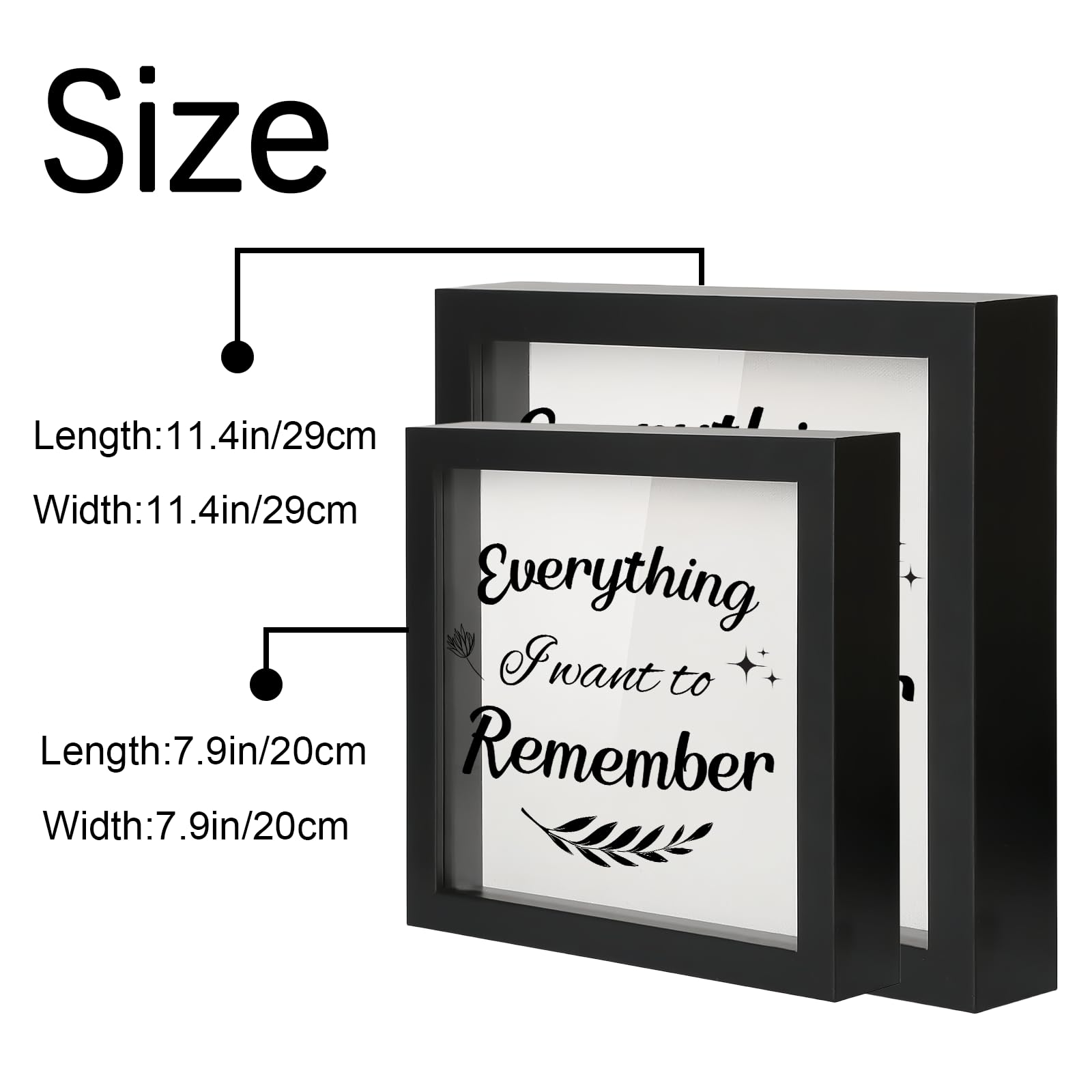 YOJO Adventure Archive Shadow Box - 11x11 Inch Top Loading Travel Memory Display Case for Keepsakes, Photos & Mementos - Perfect for Scrapbooking, Wedding Souvenirs & Home Decor (Black)