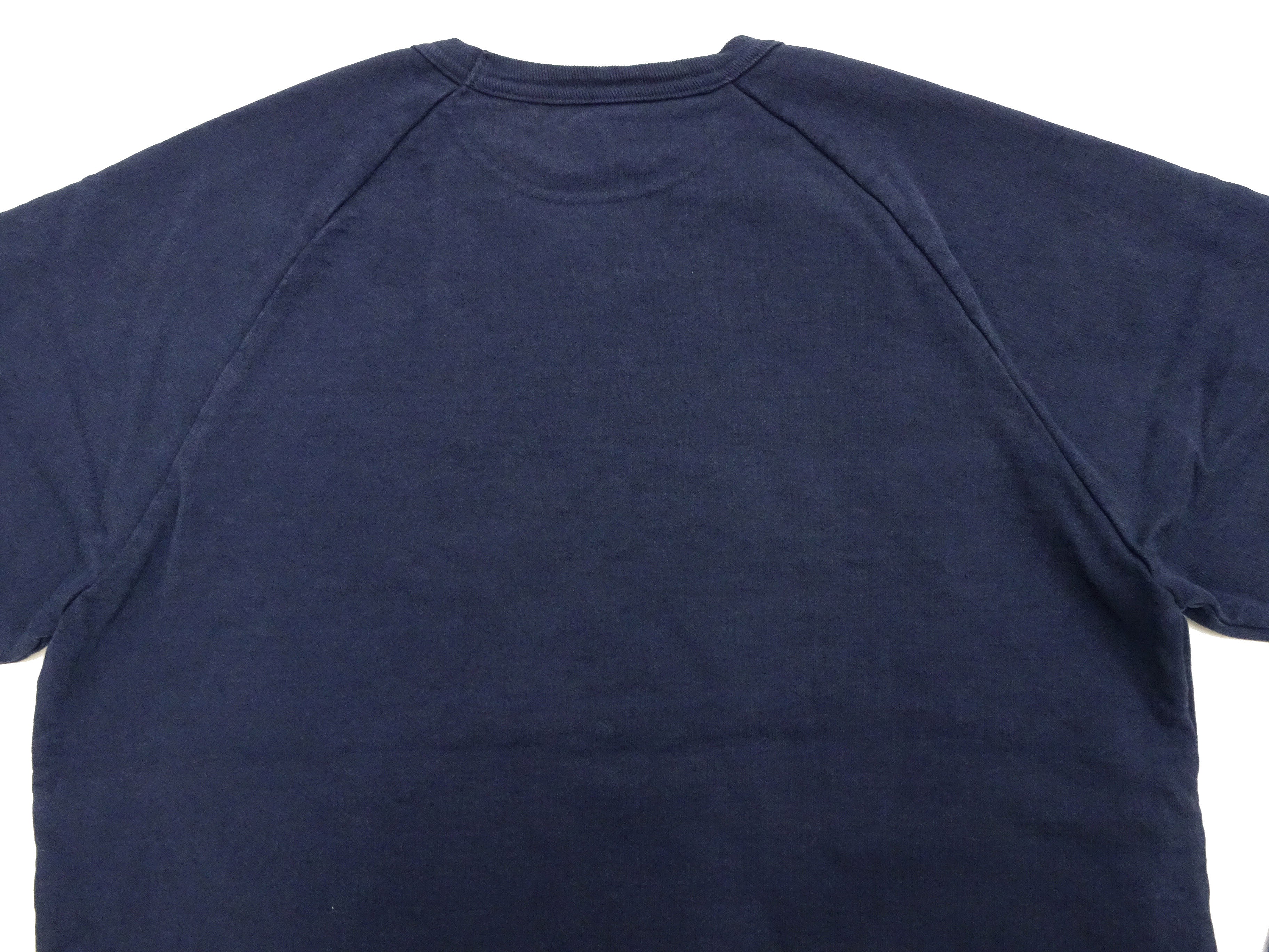 Japan Blue Jeans Men's Long Sleeve French Terry T-Shirt - Casual Plain Crew Neck Raglan Sleeve Inlay Shirt JBKN1001 Navy Blue - Perfect for Everyday Wear & Street Style Outfits