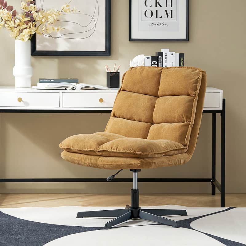 Simon Armless Office Chair with Thick Cushion - Ergonomic Comfort for Home Office, Study, and Workspace - Perfect for Long Hours of Sitting