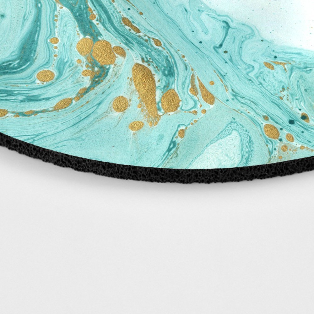 Glitter Marble Mouse Pad - Modern Round Desk Decor for Office & Gaming - Personalized Non-Slip Mousepad for Work, Home & PC Setup