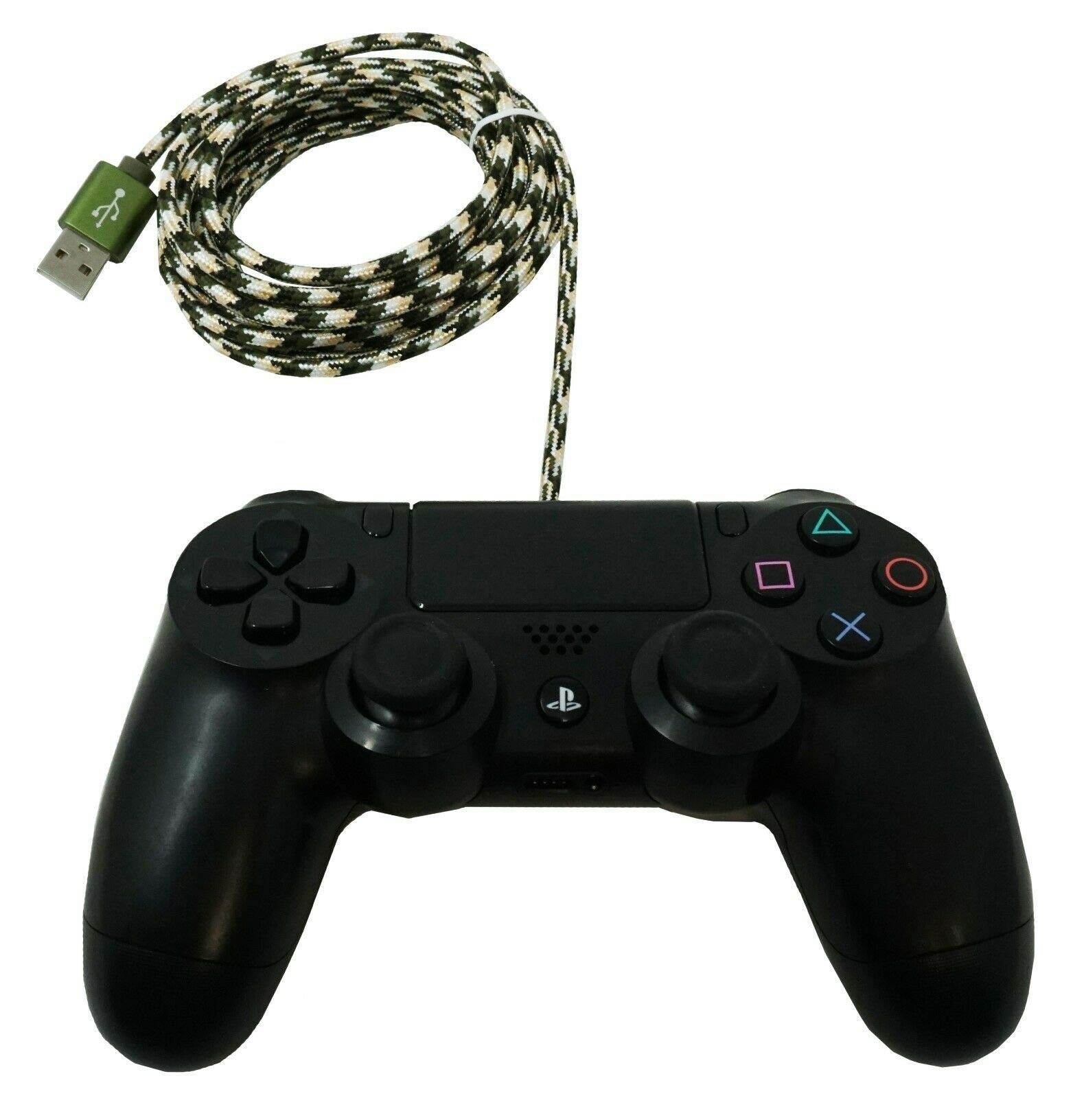 10ft Micro USB Fast Charging Cable for PS4 DualShock 4 Controller - Durable Long Camouflage Charger Cord | Gaming Accessories & Home Entertainment Setup