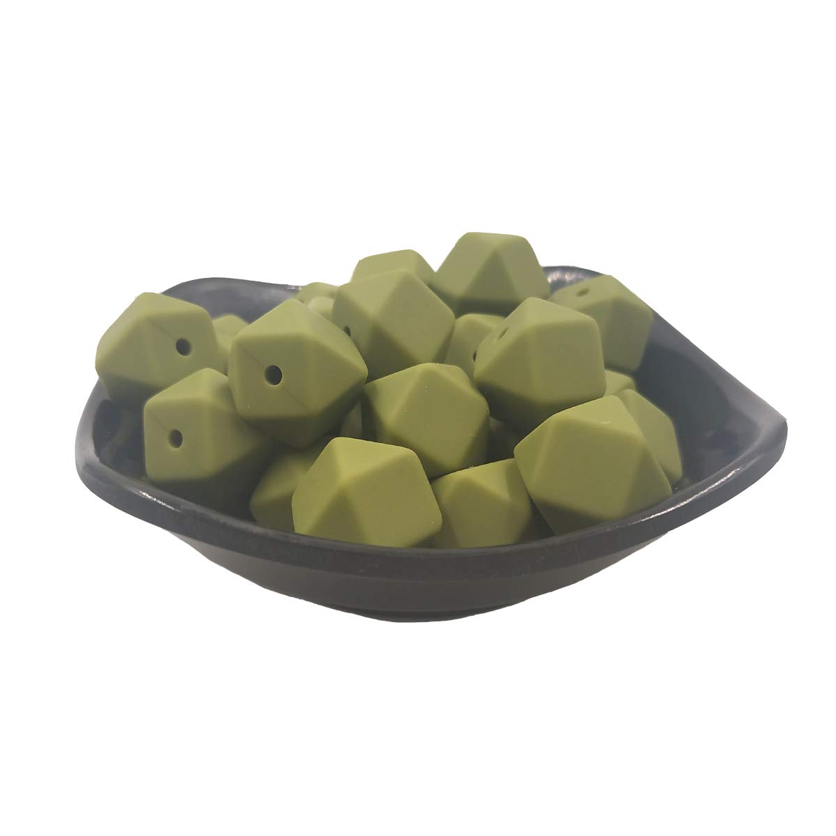 14mm Hexagonal Silicone Beads for DIY Jewelry & Keychains - 50pcs Bulk Craft Beads for Women