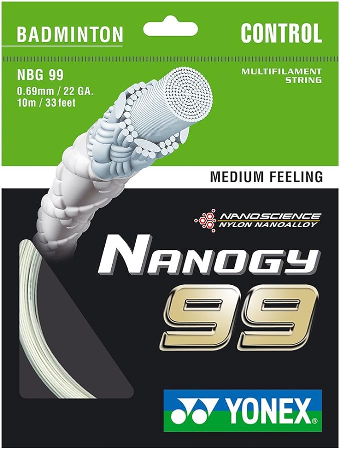 Yonex Nanogy 99 Badminton String - High Performance Racket String for Professional Players | Perfect for Tournaments & Training Sessions