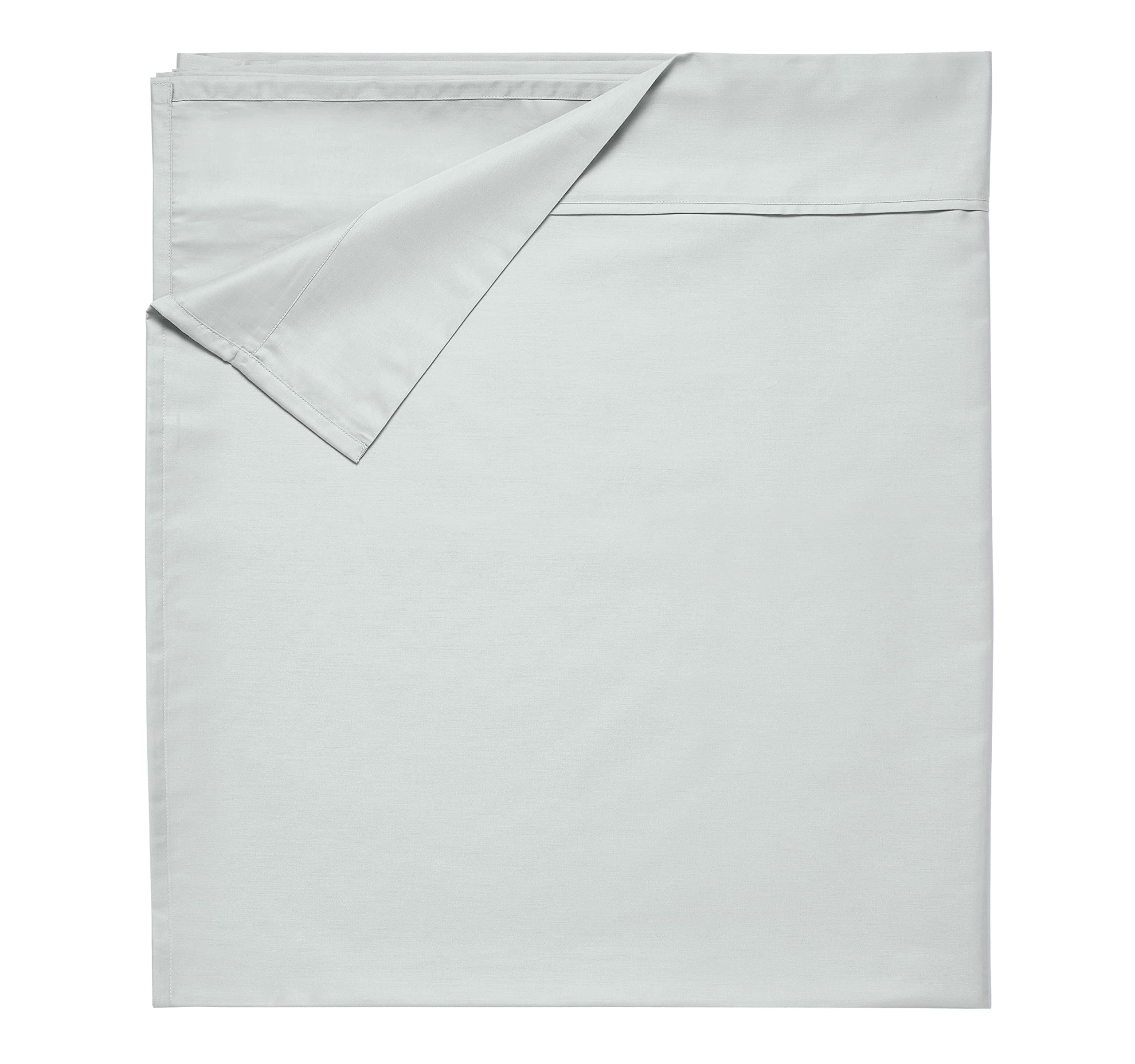 California Design Den Full Size Flat Sheet - 400 Thread Count 100% Cotton Sateen Bed Sheet | Soft & Cooling Light Grey Top Sheet for Full Beds | Perfect for Guest Rooms, Dormitories & Everyday Comfort