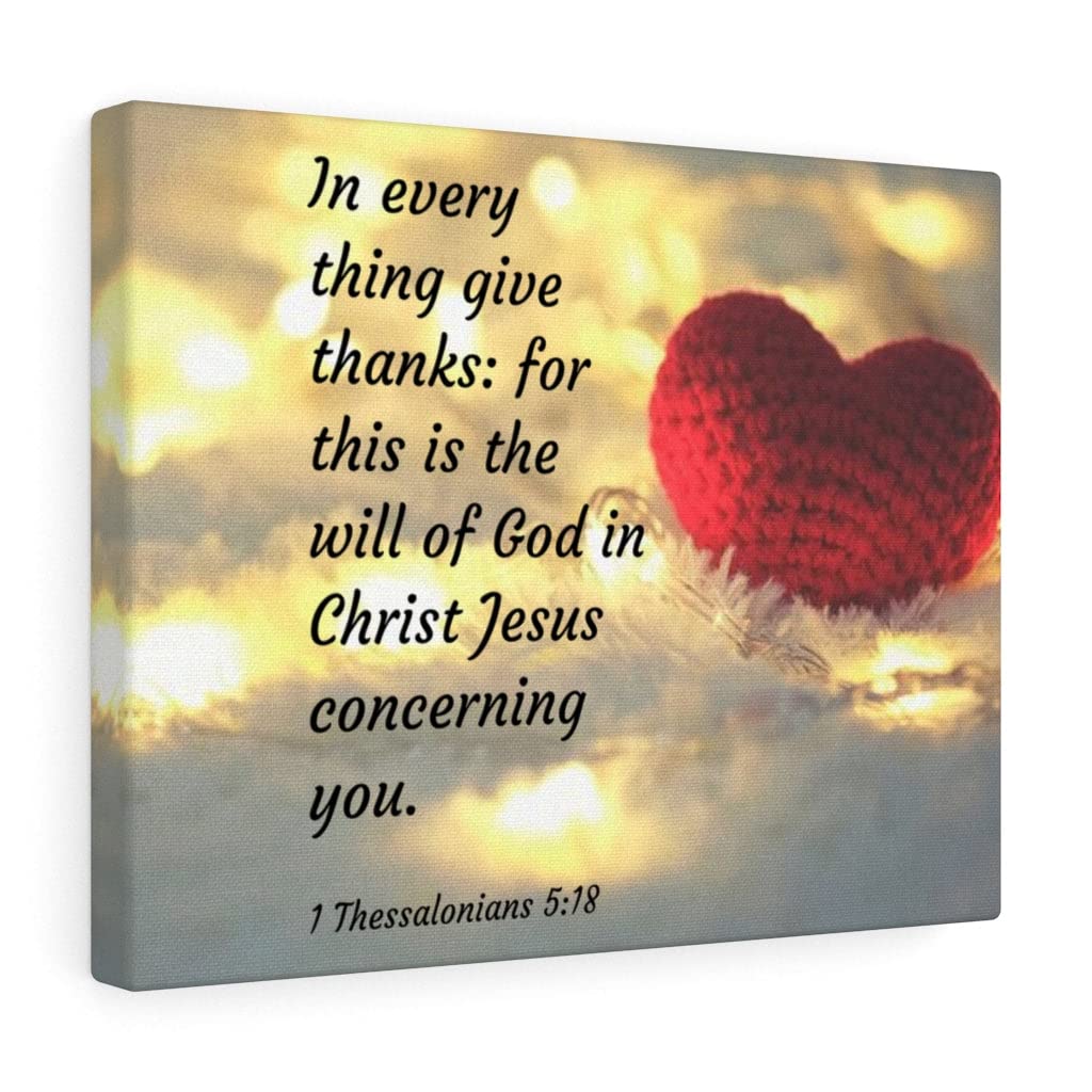 Christian Wall Art with Bible Verse - 1 Thessalonians 5:18 Scripture Print, Ready to Hang Home Decor for Living Room, Bedroom & Office | Express Your Love with God's Word Gift