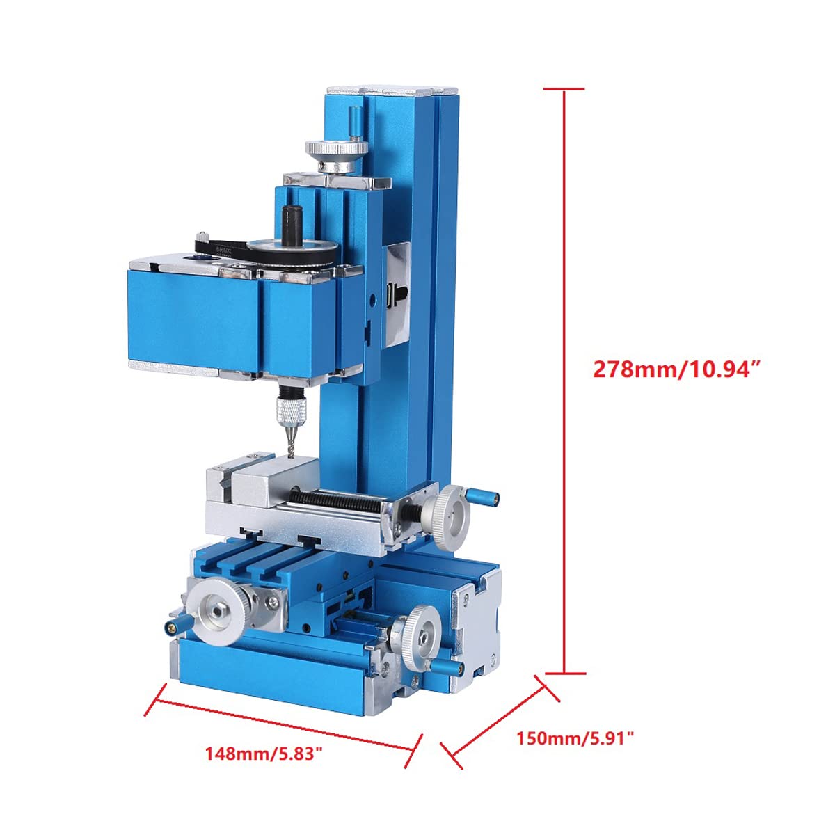 ELEOPTION Mini Metal Milling Machine - Benchtop Wood Lathe for DIY Woodworking, Science Education & Model Making - 100-240V AC Power - Perfect for Home Workshops, School Projects & Hobby Crafting