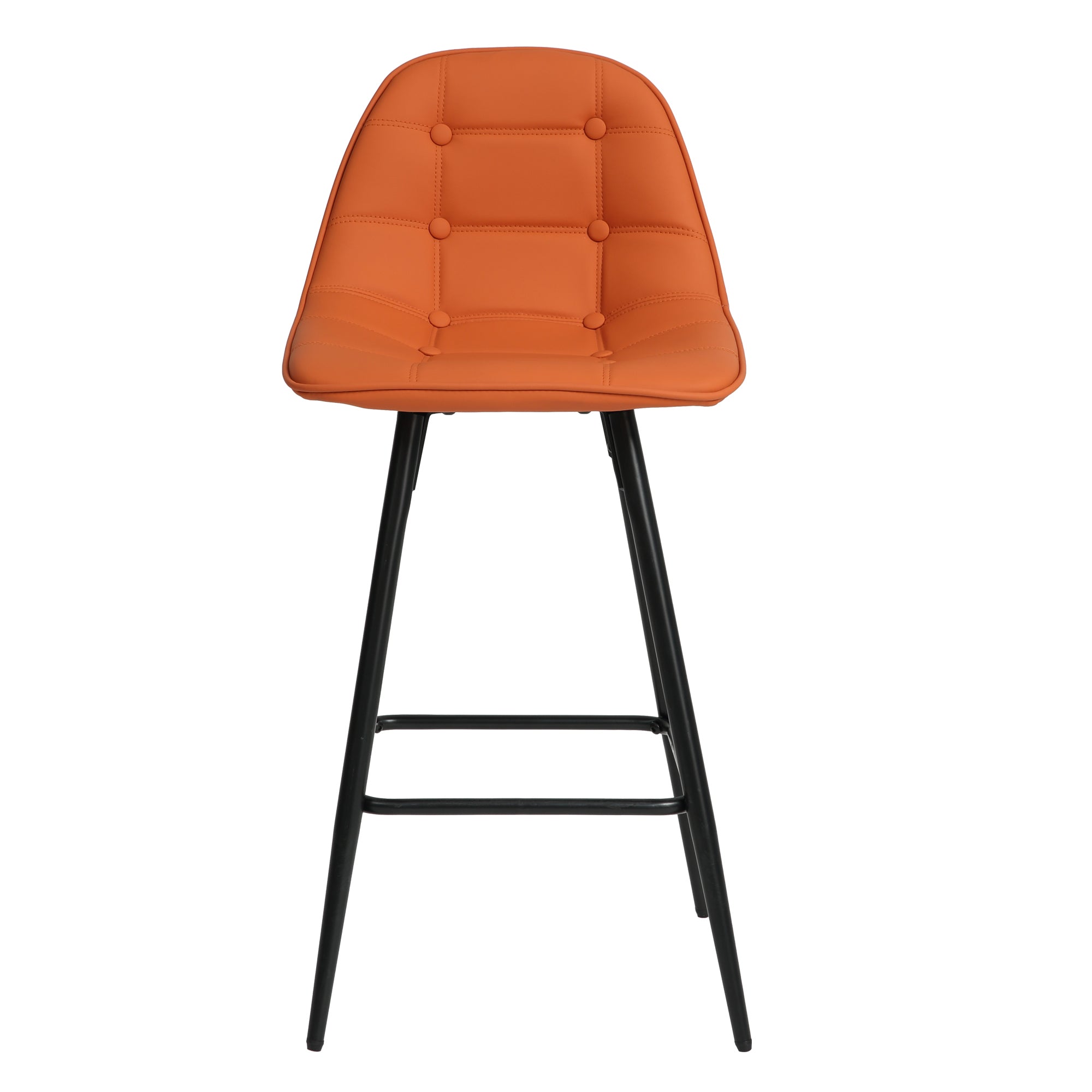 Modern Metal Counter Stools Set of 2 with Backrest & Footrest - 25.5