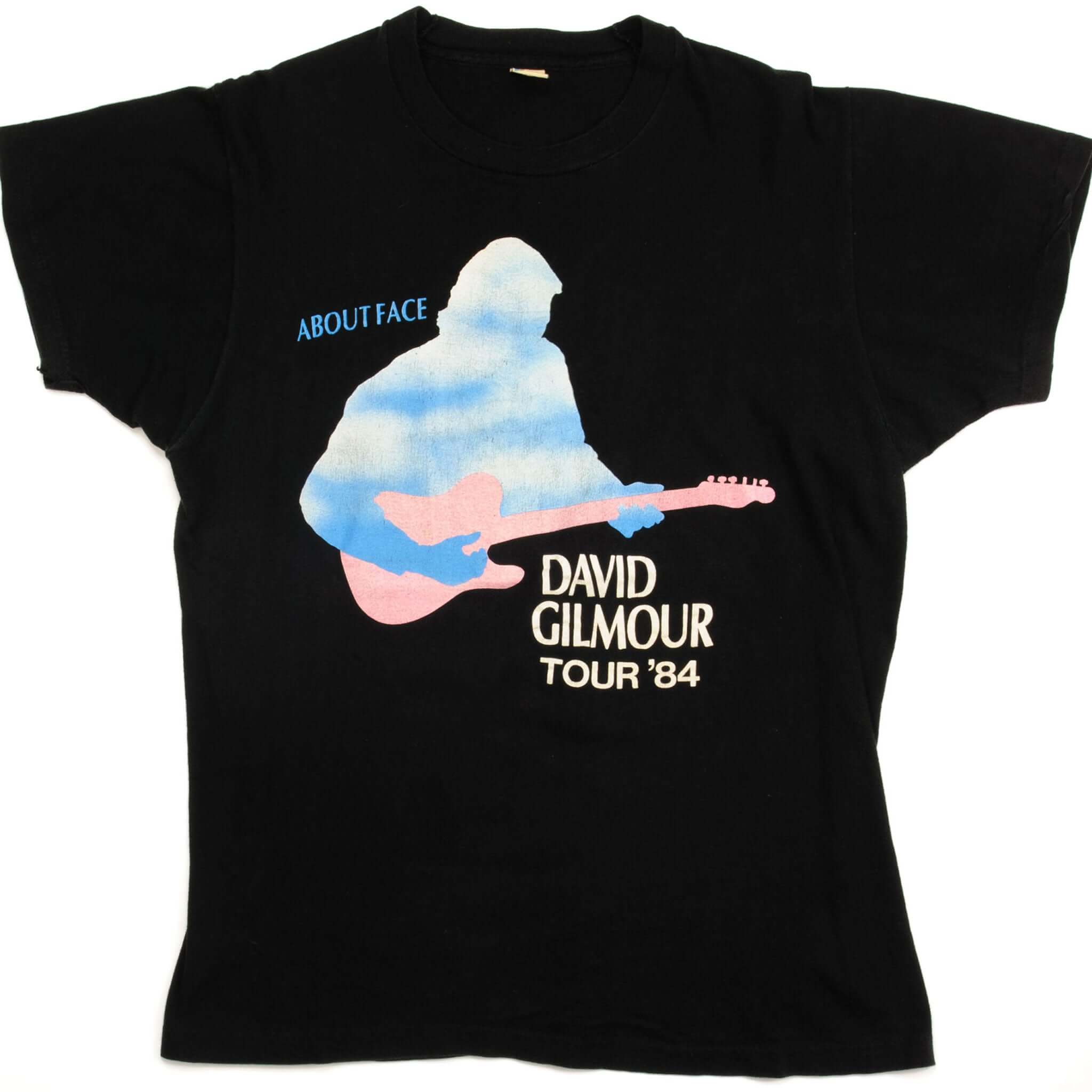Vintage David Gilmour About Face Tour 1984 T-Shirt - Large Size, Made in USA - Perfect for Concerts, Music Events & Vintage Collectors