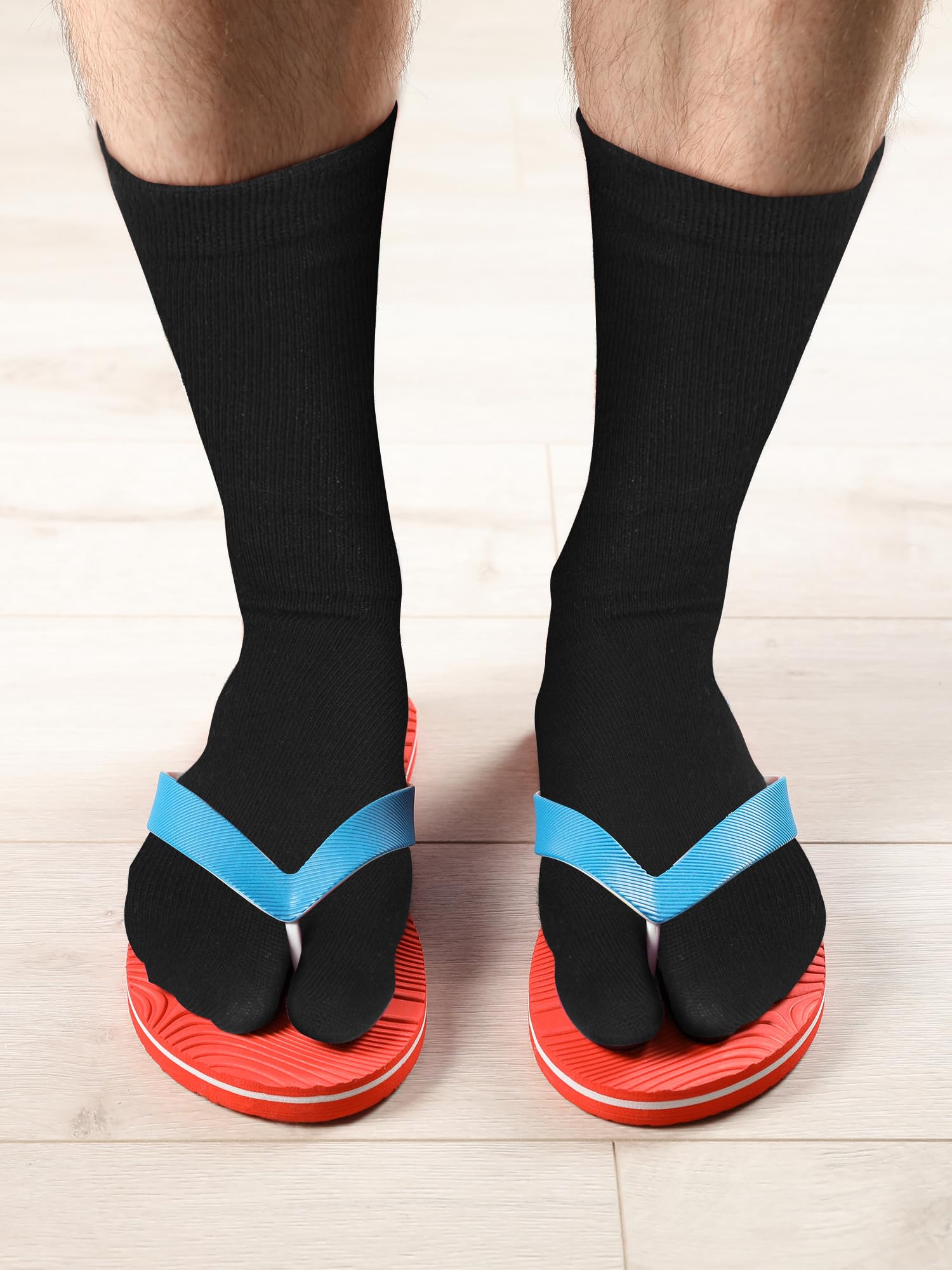 Geyoga 6 Pairs Flip Flop Socks - Split Toe Tabi Socks for Men & Women - Soft Elastic Cotton Socks for Yoga, Pilates, Home & Outdoor Activities