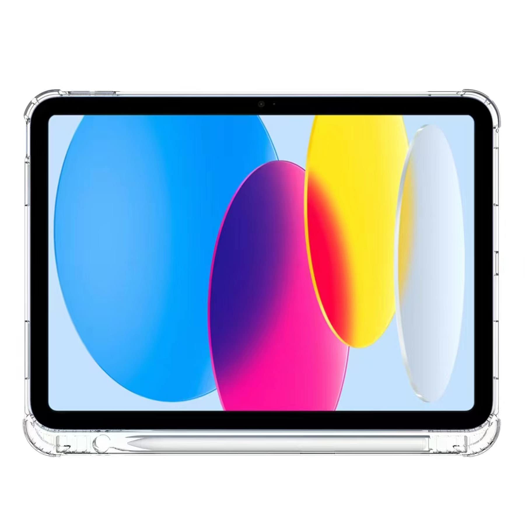 Clear Protective Case for iPad 11th/10th Gen 10.9-inch (2025/2022 Model) - Slim Flexible Lightweight TPU Silicone Cover with Apple Pencil Holder - Perfect for Work, School & Travel (Transparent)