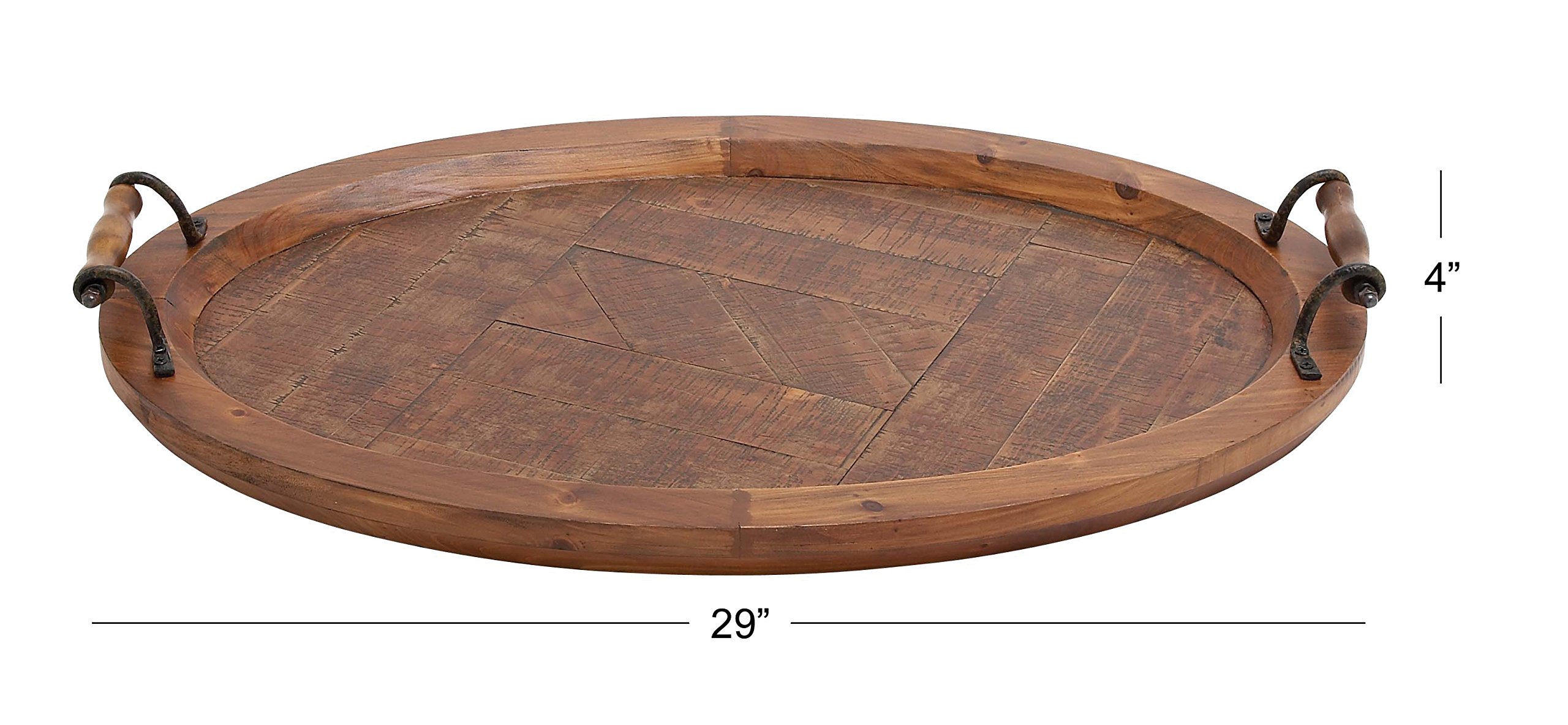 Deco 79 Large Wooden Ottoman Serving Tray - 29