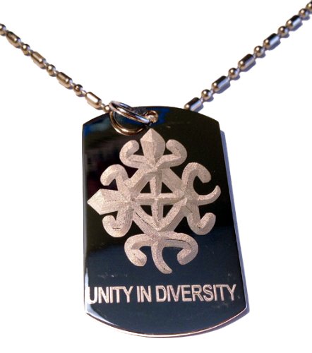 Unity in Diversity Logo Dog Tags - Military Style Luggage Tags, Keychains & Necklaces for Travel, Gifts & Everyday Wear