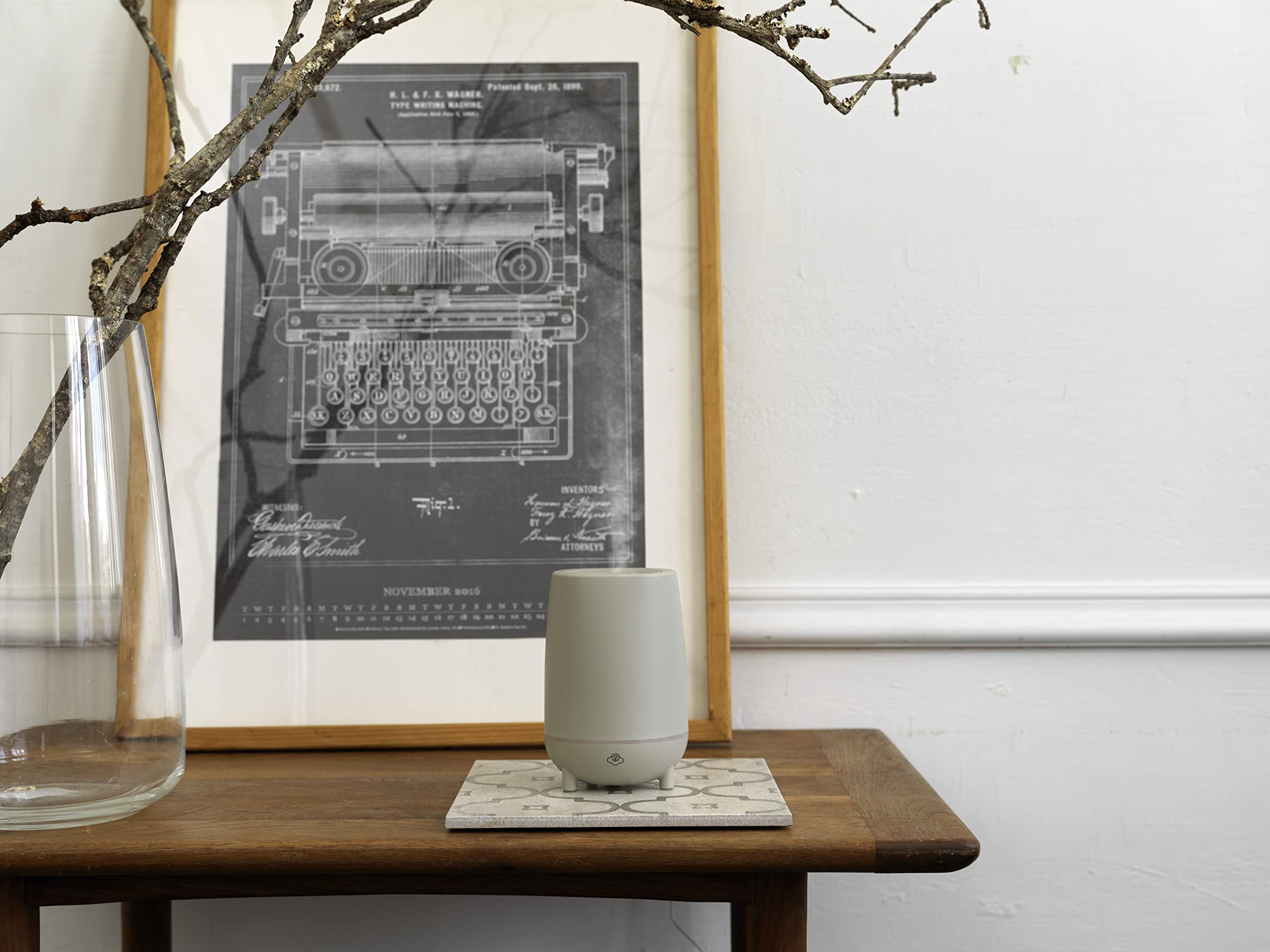 Serene House Ultrasonic Aromatherapy Essential Oil Diffuser with Calming Rain Mist & Warm White Light - 100ml Grey, Auto Shut-Off, Unbreakable Design for Home Spa, Yoga, Meditation & Bedroom Relaxation