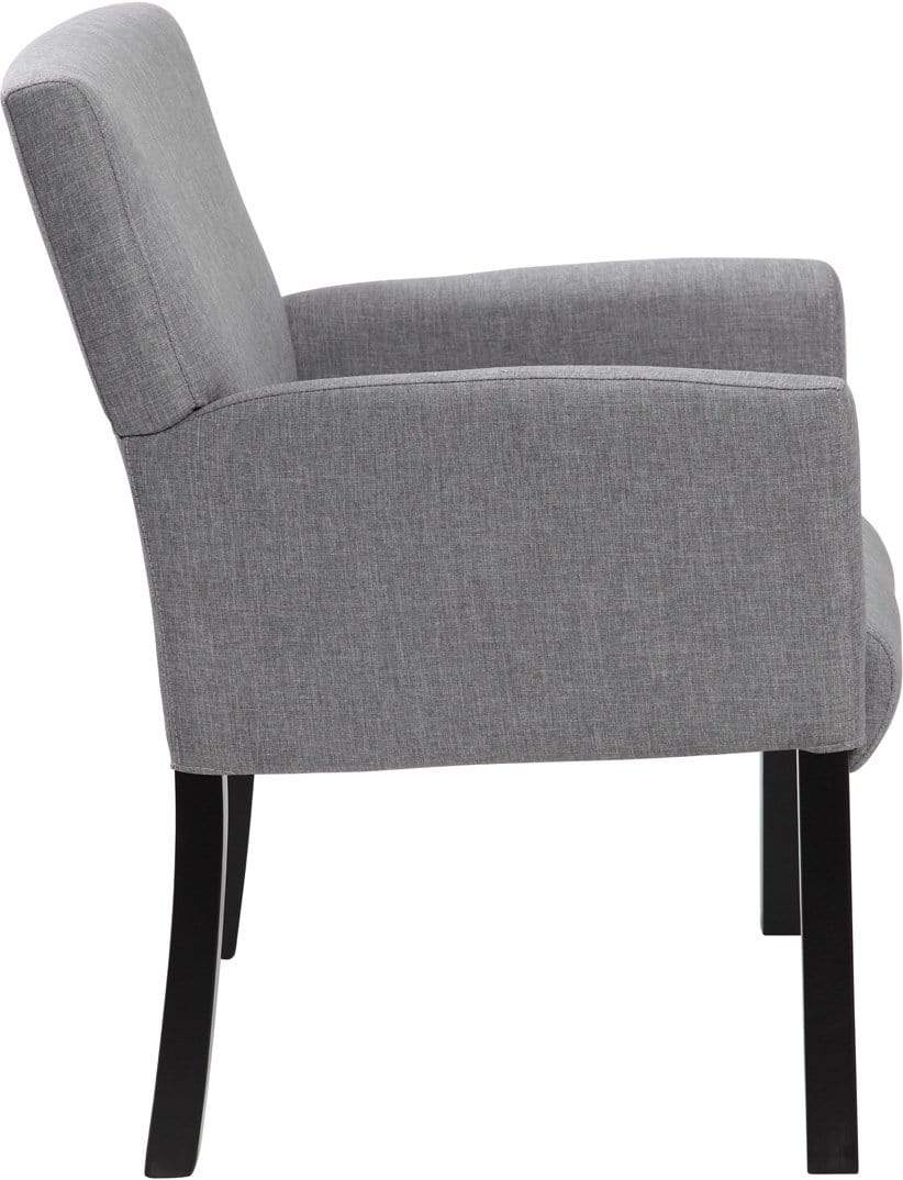 Boss Box Arm Guest Chair with Black Base [B659 MG] - Ergonomic Office Chair for Home & Business Use