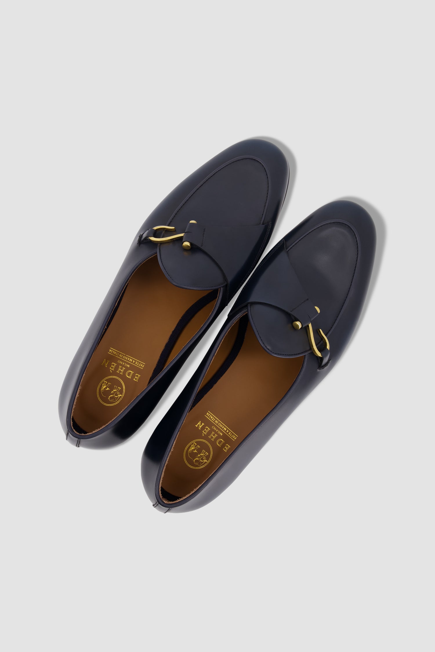 Edhen Milano Comporta Blue Leather Loafers for Men - Italian Genuine Leather Slip-On Shoes - Comfortable Casual & Business Dress Shoes for Office, Travel & Formal Occasions