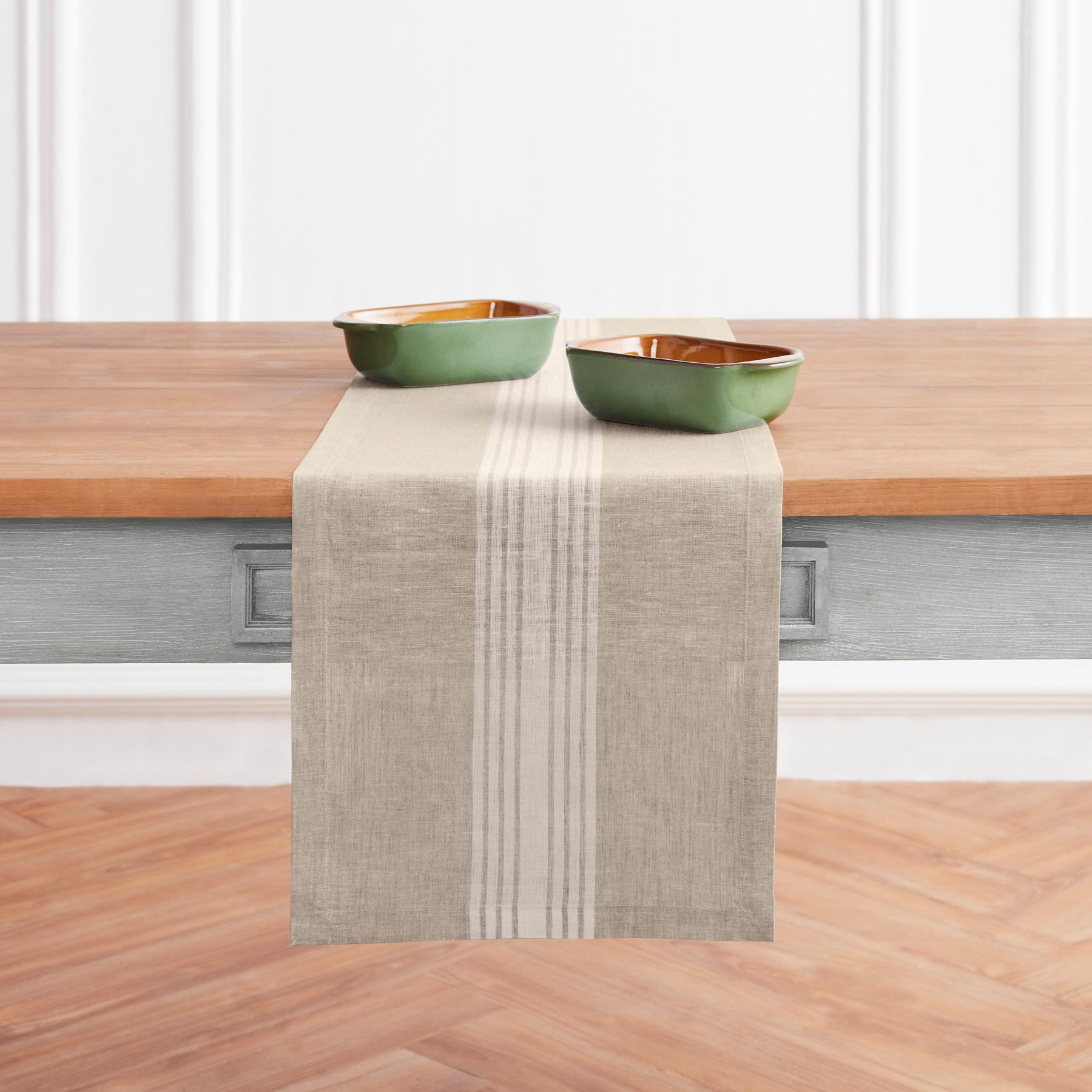 Rustic Farmhouse Table Runner - Cotton Linen Blend for Dining Room Decor - Perfect for Thanksgiving, Christmas & Everyday Use