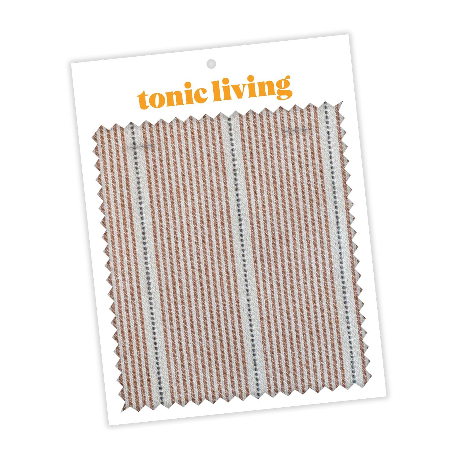 Harper Stripe Burnt Sienna Fabric Swatch - Premium Upholstery & Drapery Material Samples for Home Decor, DIY Projects & Interior Design