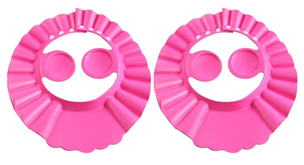 Adjustable Soft Baby Shower Cap for Infants & Toddlers - Safe Bathing Hat for Kids (Pack of 2, Pink) | Perfect for Bath Time, Hair Washing & Water Play