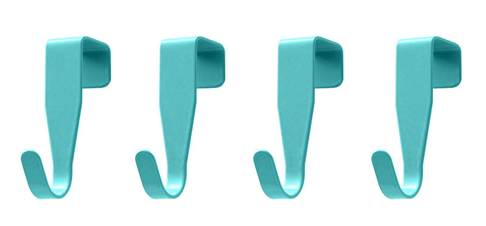Eywlwaar Over The Cabinet Door Hooks - 4 Pack Single Hooks (Blue) - Space Saving Organizer for Kitchen, Bathroom & Closet Storage