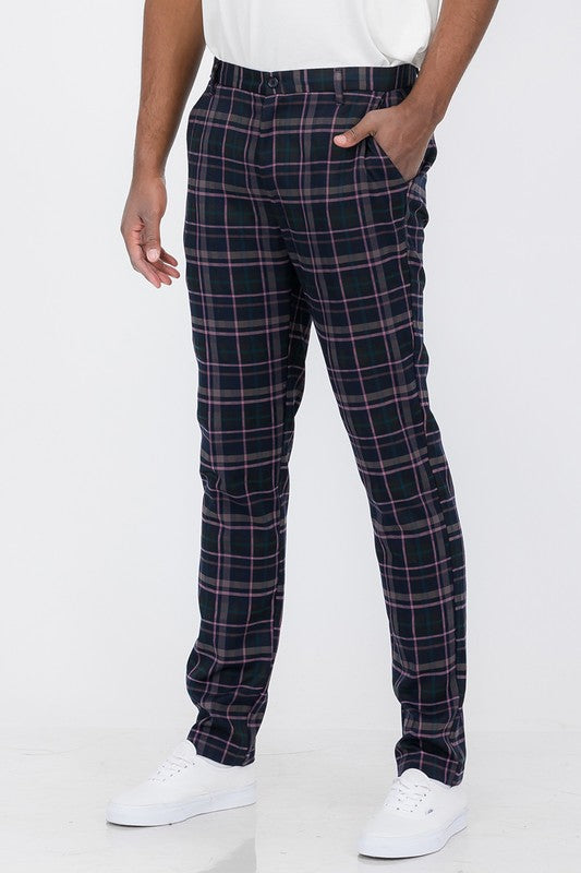 Stylish Plaid Trouser Pants for Women - Comfortable Stretch Fit Casual Office Pants - Perfect for Work, Business Meetings & Everyday Wear