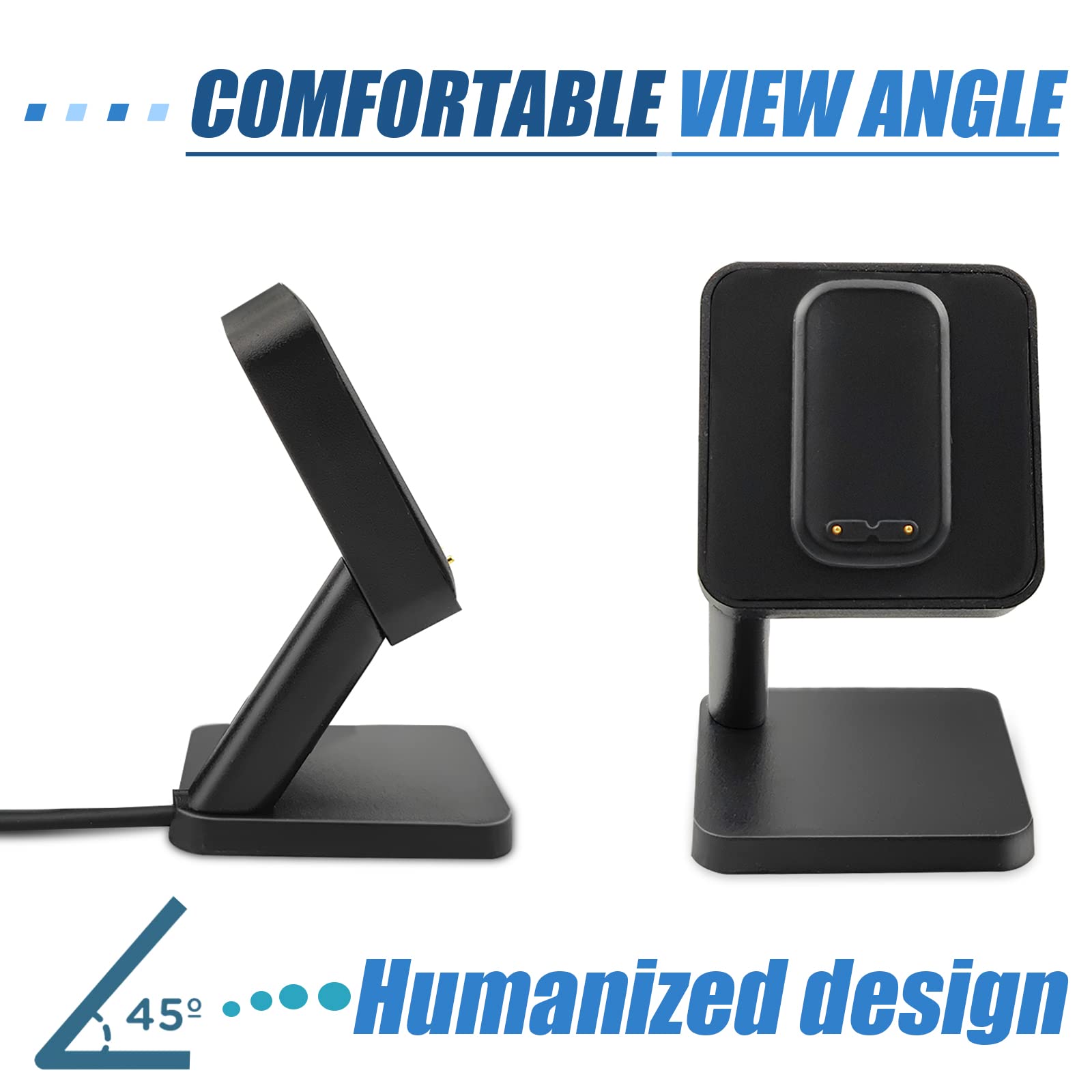 Fitbit Luxe/Charge 5/Charge 6 Charging Dock - 3.3ft Cable Charging Stand with Adjustable Viewing Angle | Perfect for Nightstand, Office Desk & Travel Charging Station